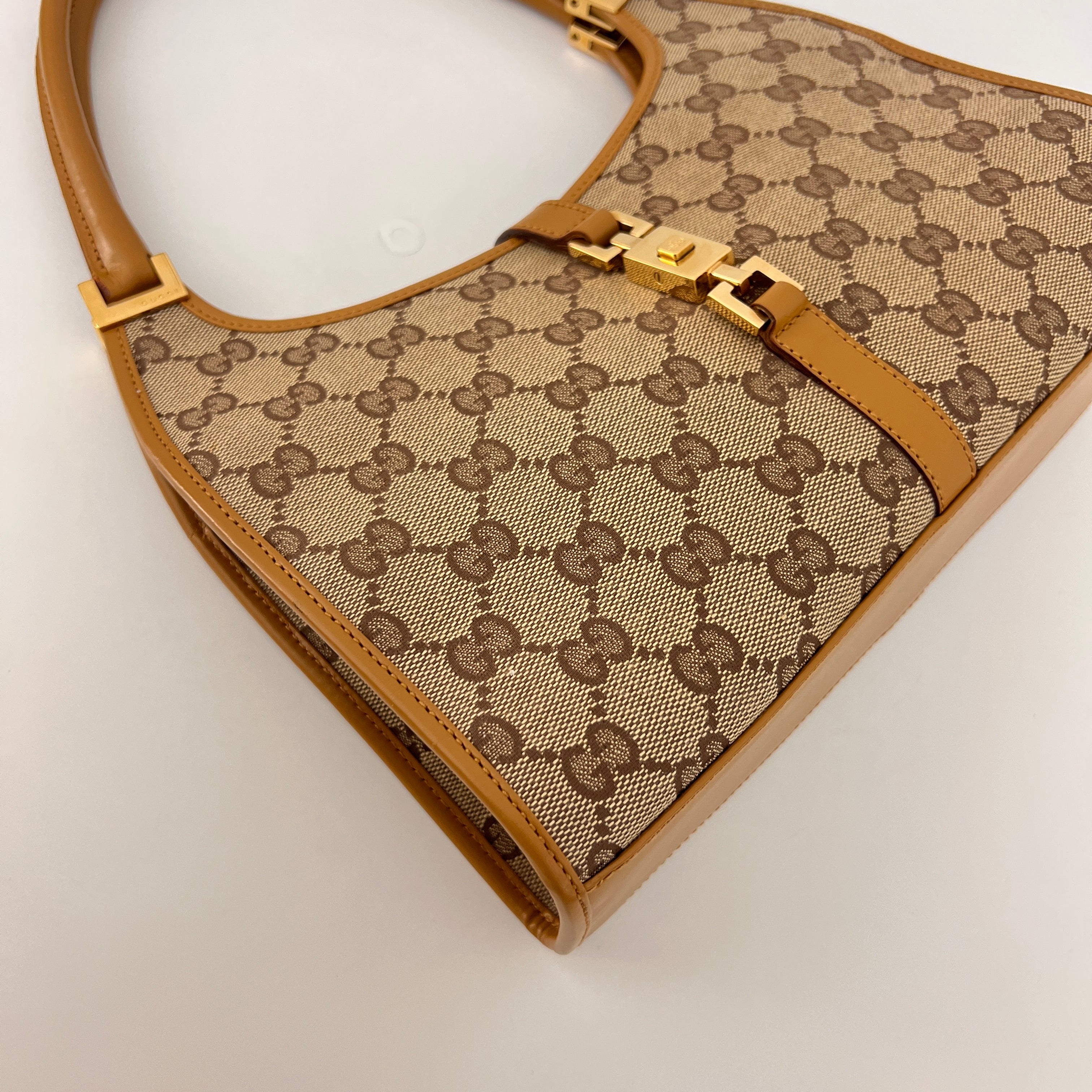 Sac GUCCI Jackie Small toile et cuir marron