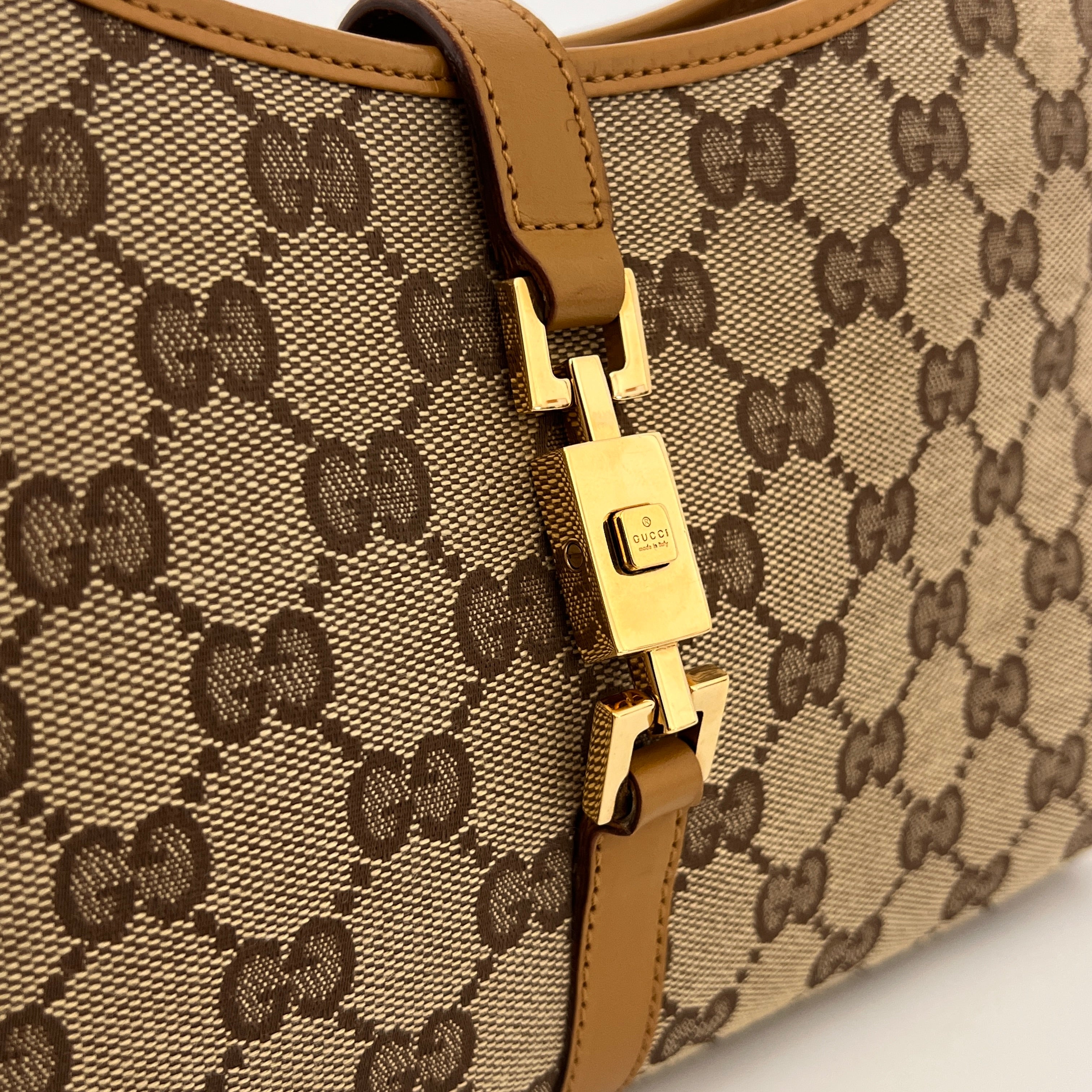 Sac GUCCI Jackie Small toile et cuir marron