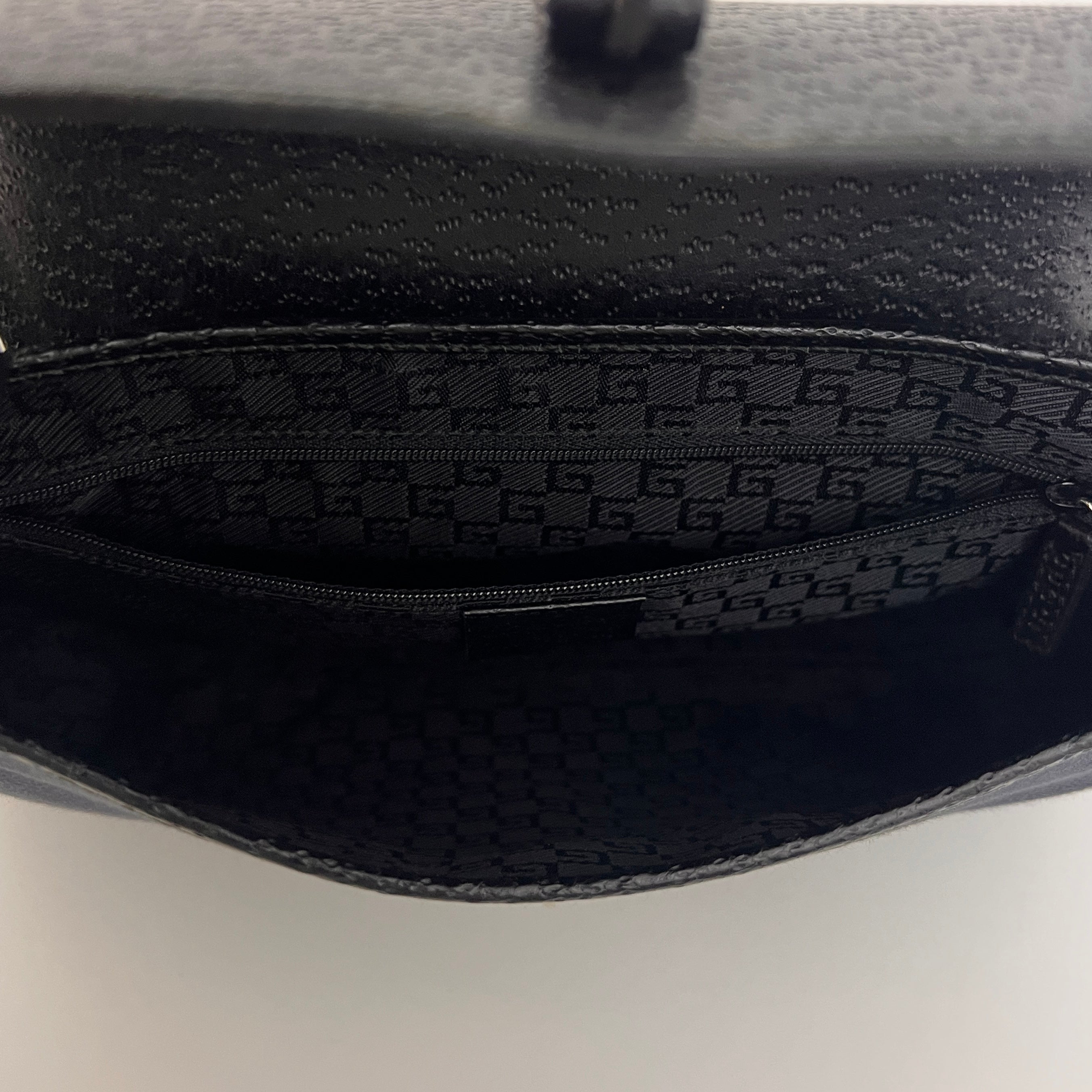 Sac GUCCI Jackie Bamboo toile et cuir noir