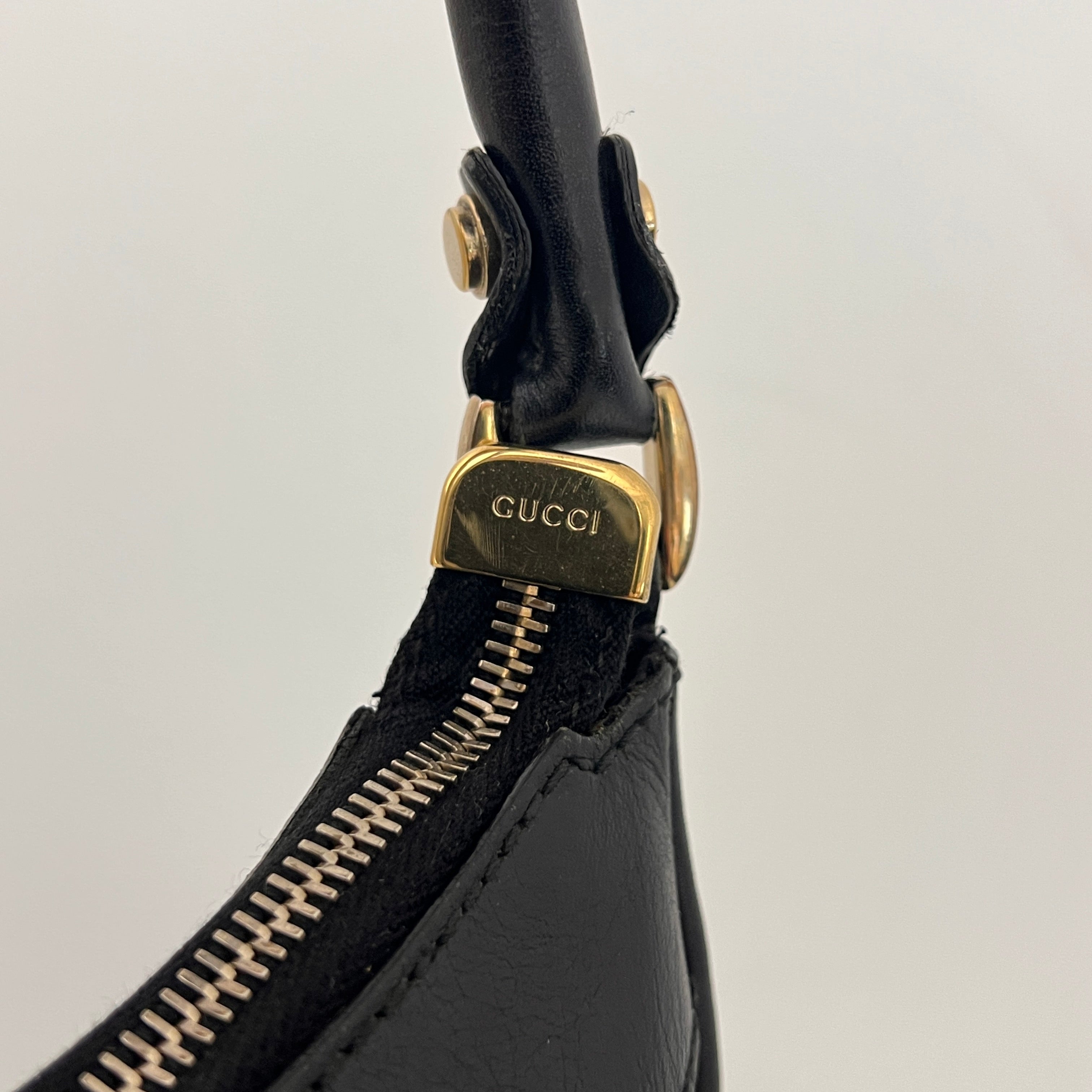 Sac GUCCI D-ring cuir lisse noir