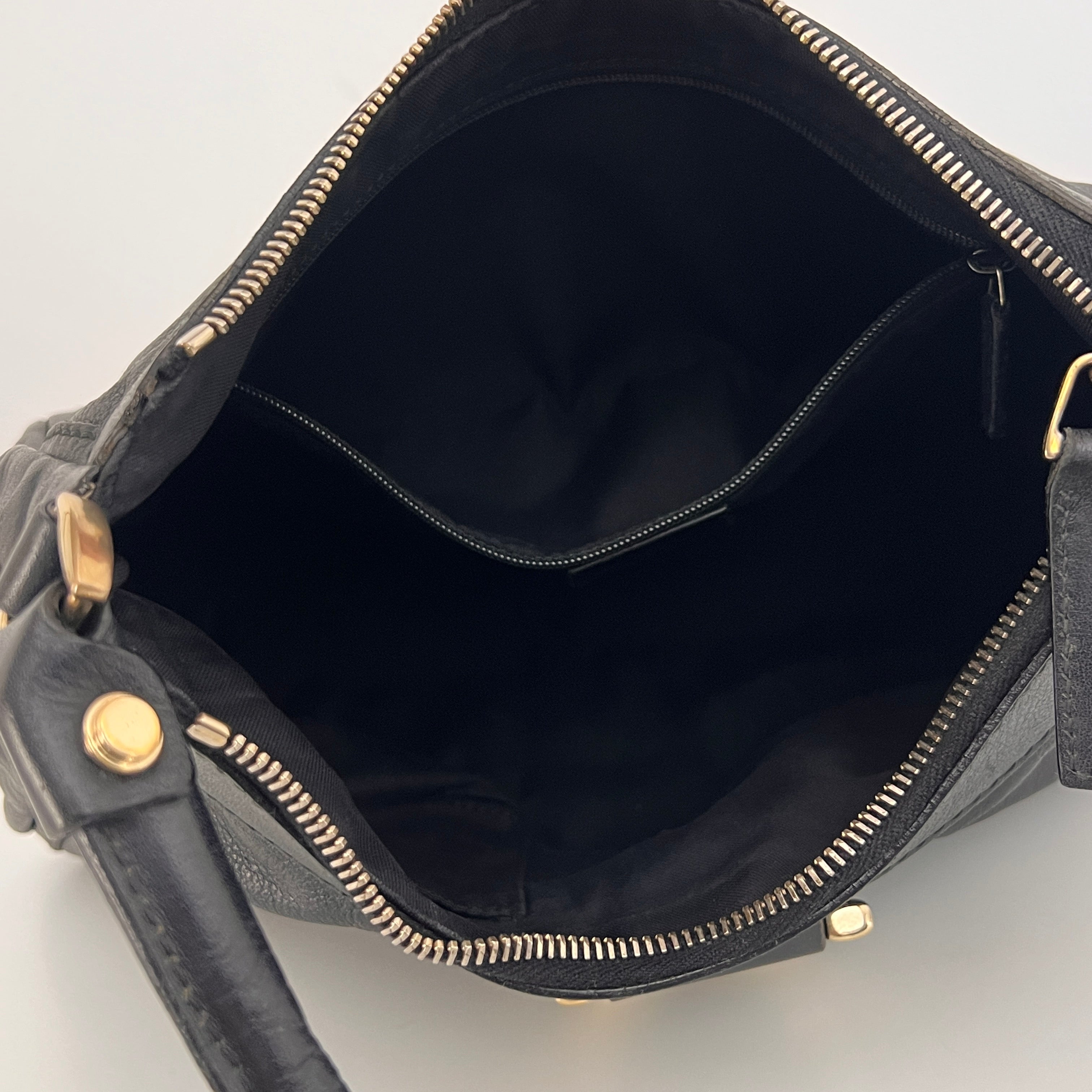 Sac GUCCI D-ring cuir lisse noir
