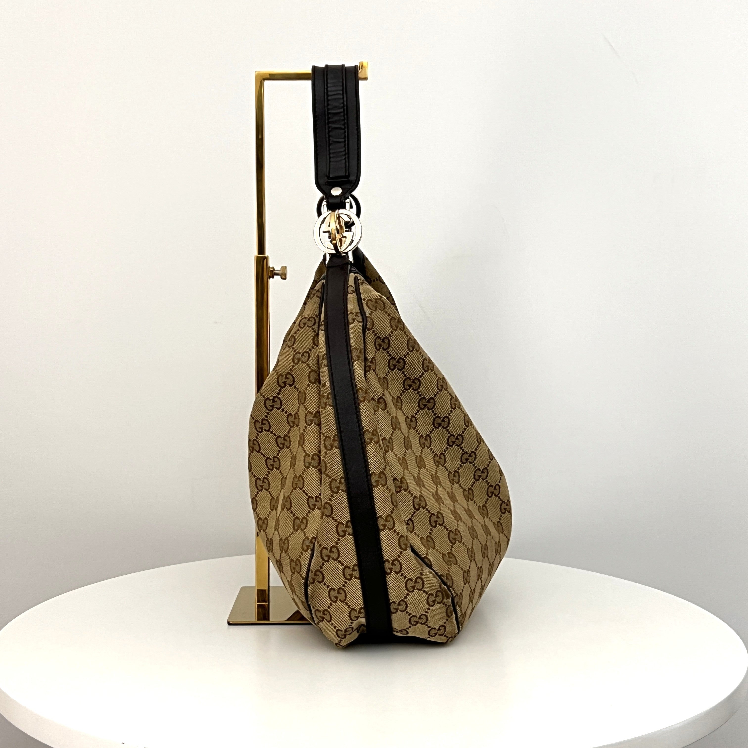 Sac GUCCI Twins GG toile et cuir marron