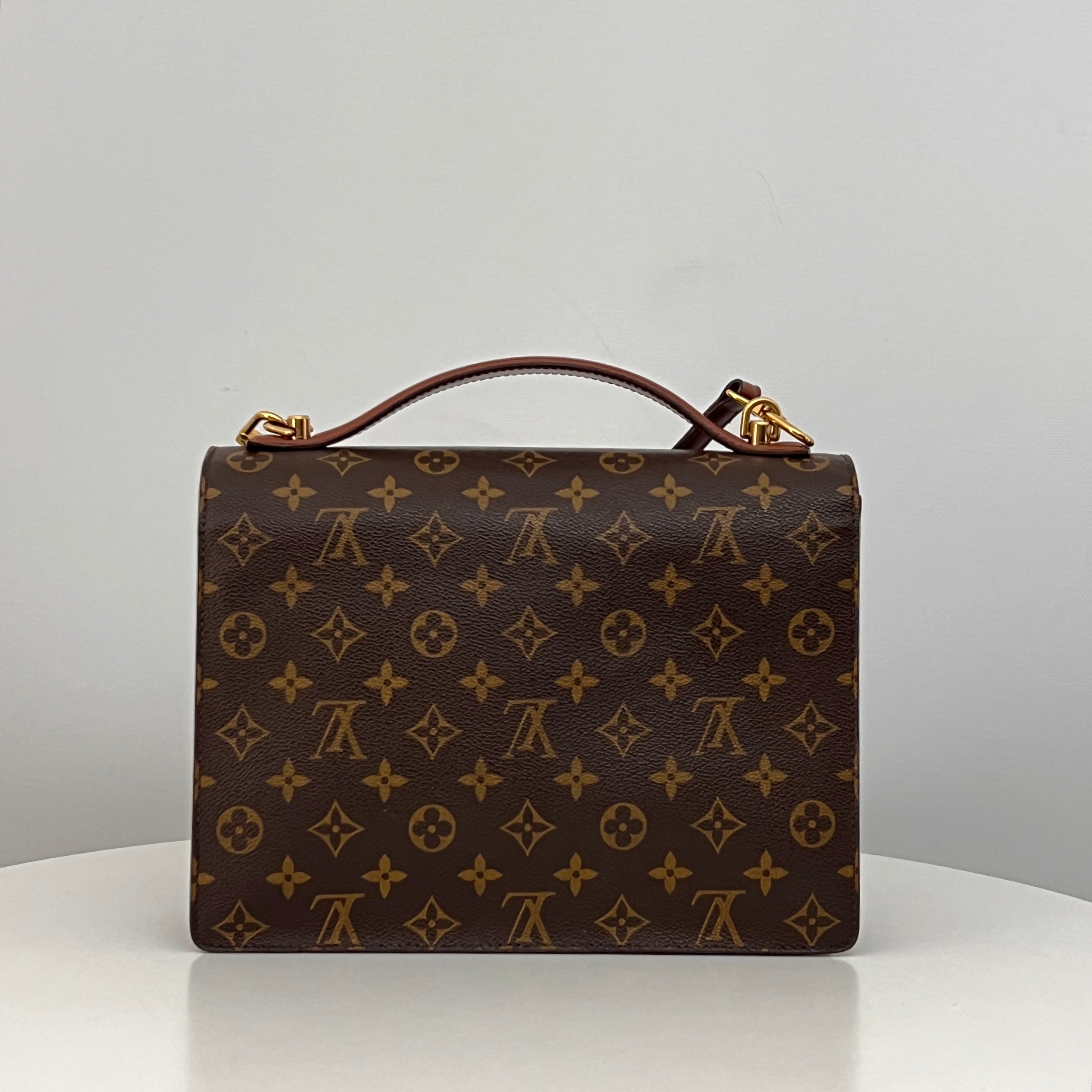 Sac à bandoulière LOUIS VUITTON Monceau 28 toile et cuir marron