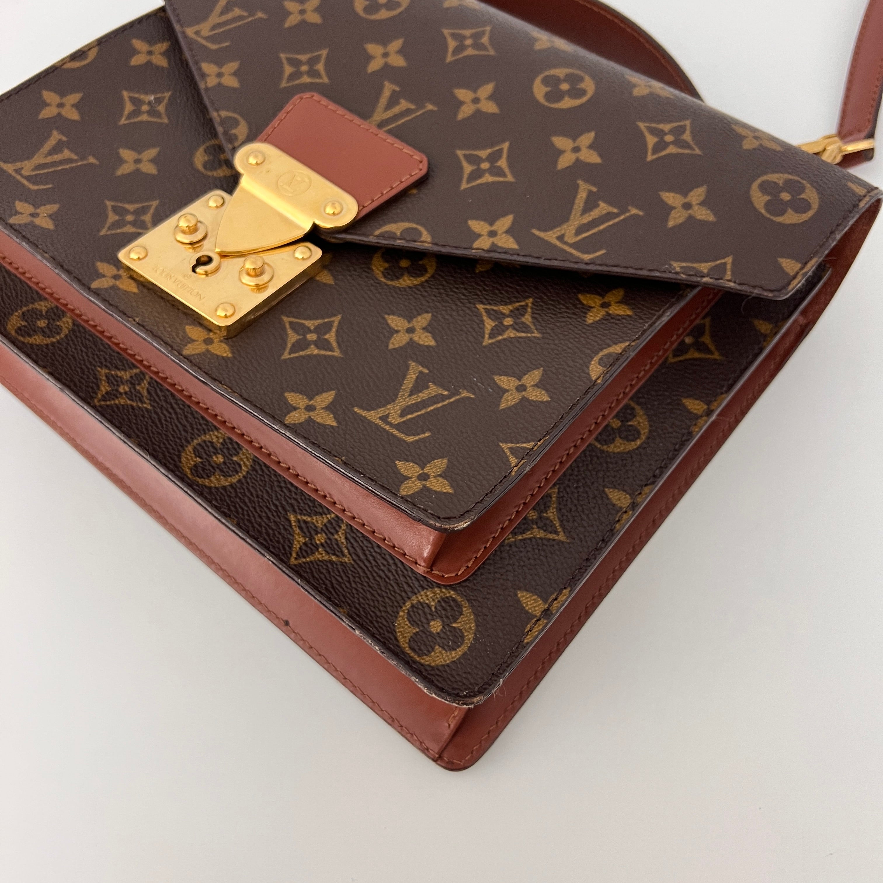 Sac à bandoulière LOUIS VUITTON Monceau 28 toile et cuir marron