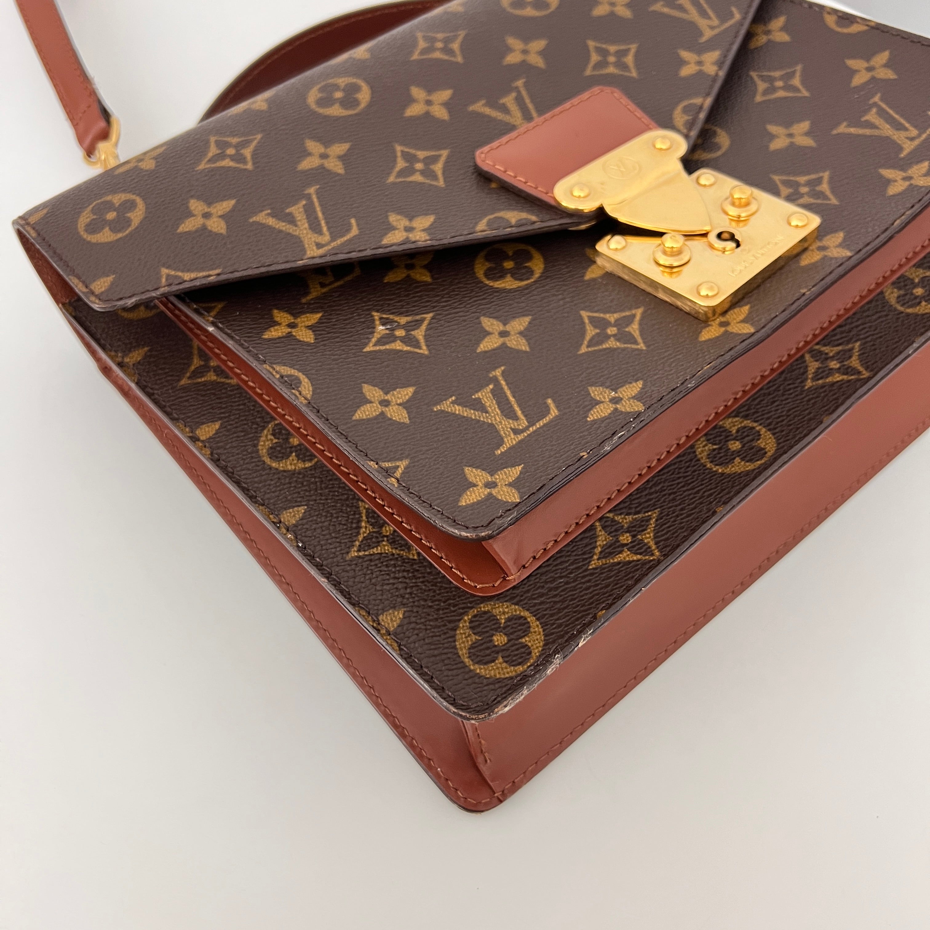 Sac à bandoulière LOUIS VUITTON Monceau 28 toile et cuir marron