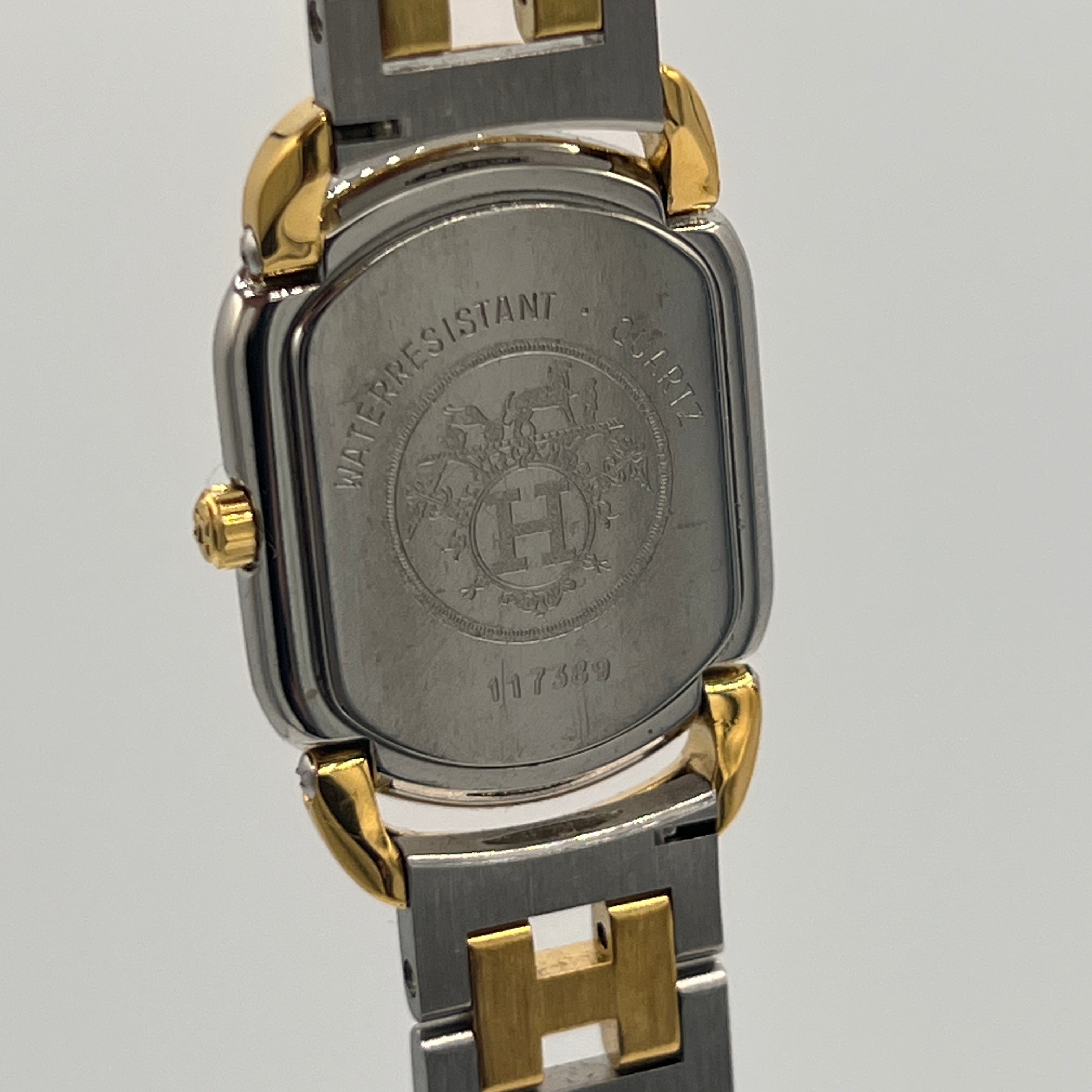Montre HERMÈS Rallye plaqué or et acier bicolore