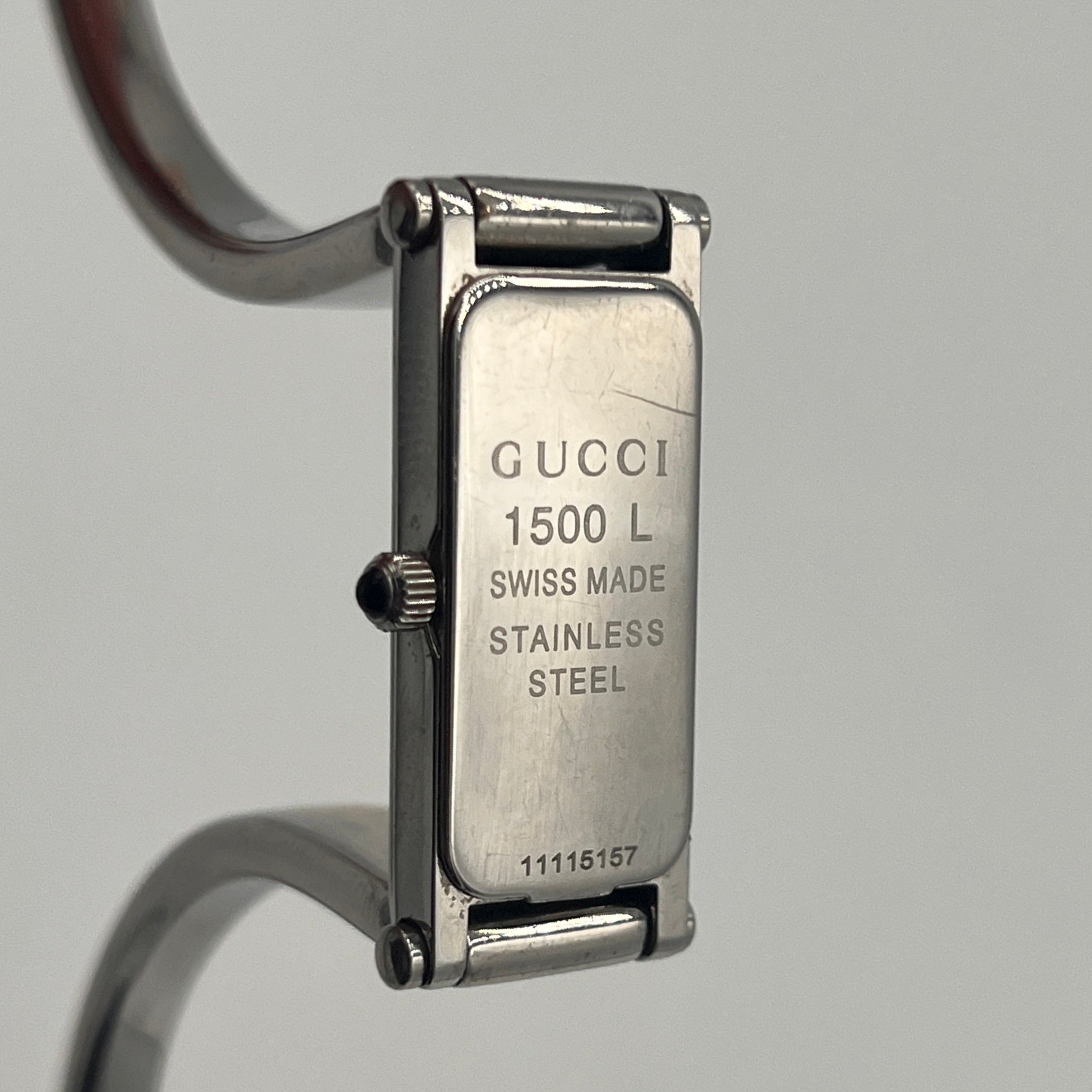 GUCCI 1500 L silver steel watch