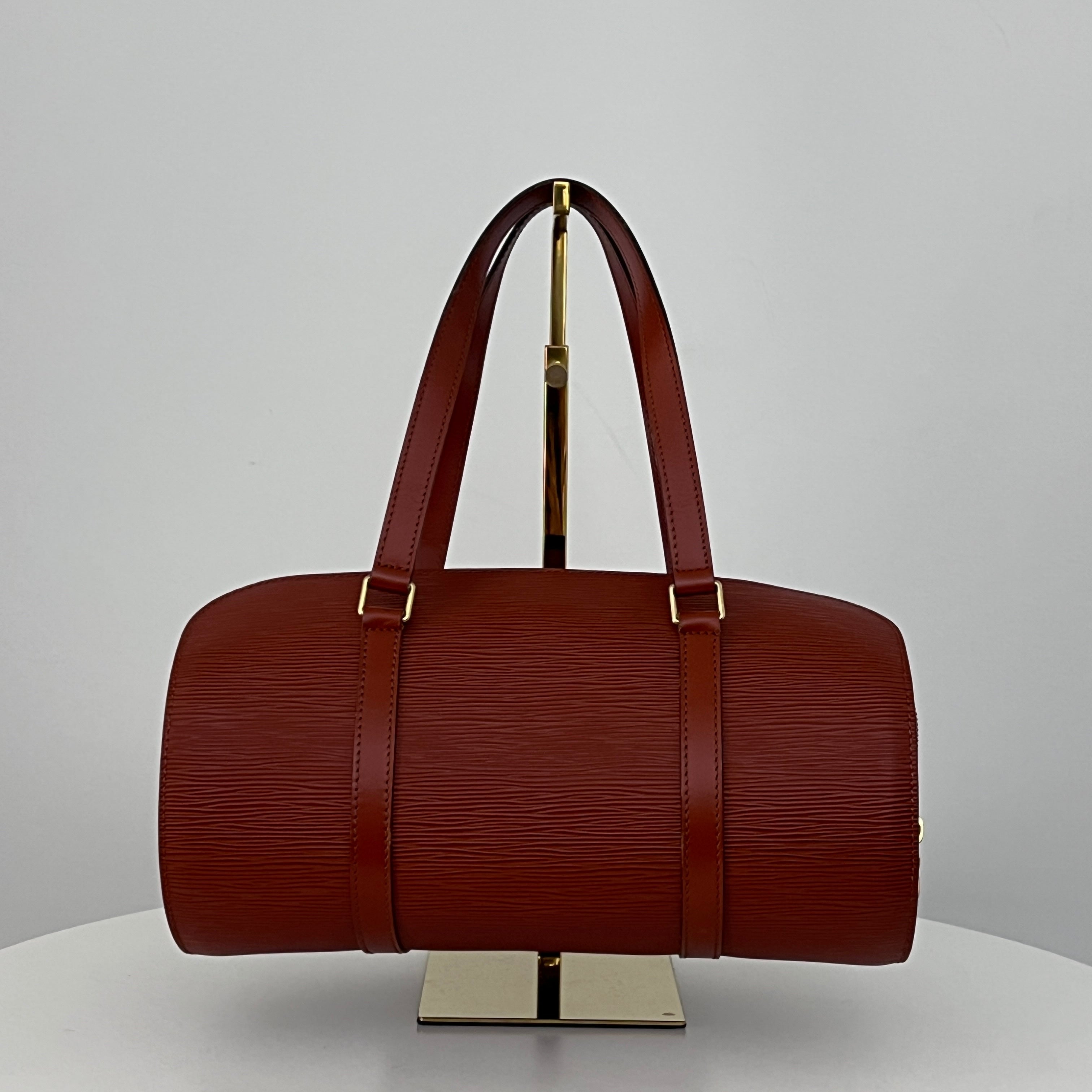 Sac LOUIS VUITTON Soufflot cuir épi marron vintage 1996
