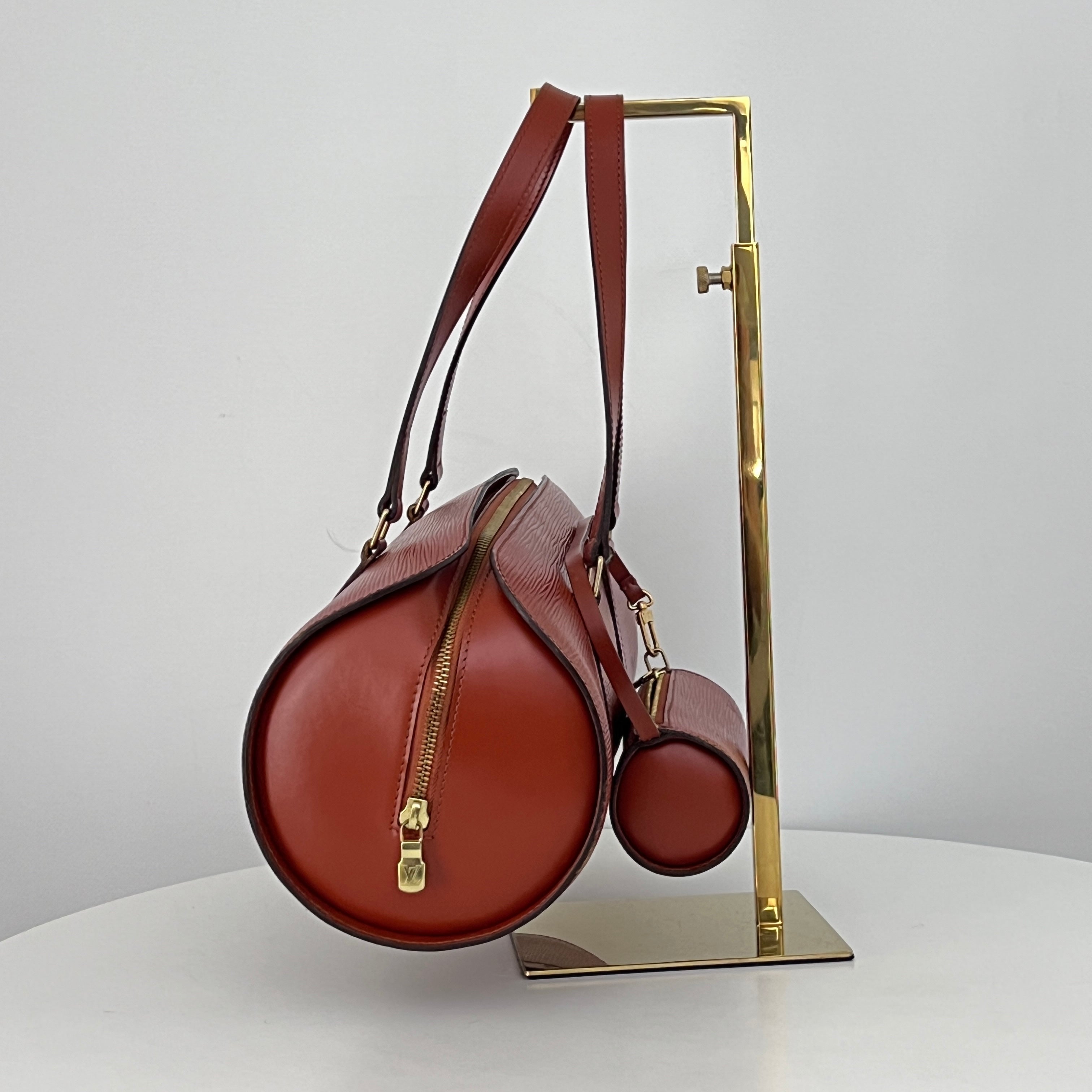 Sac LOUIS VUITTON Soufflot cuir épi marron vintage 1996