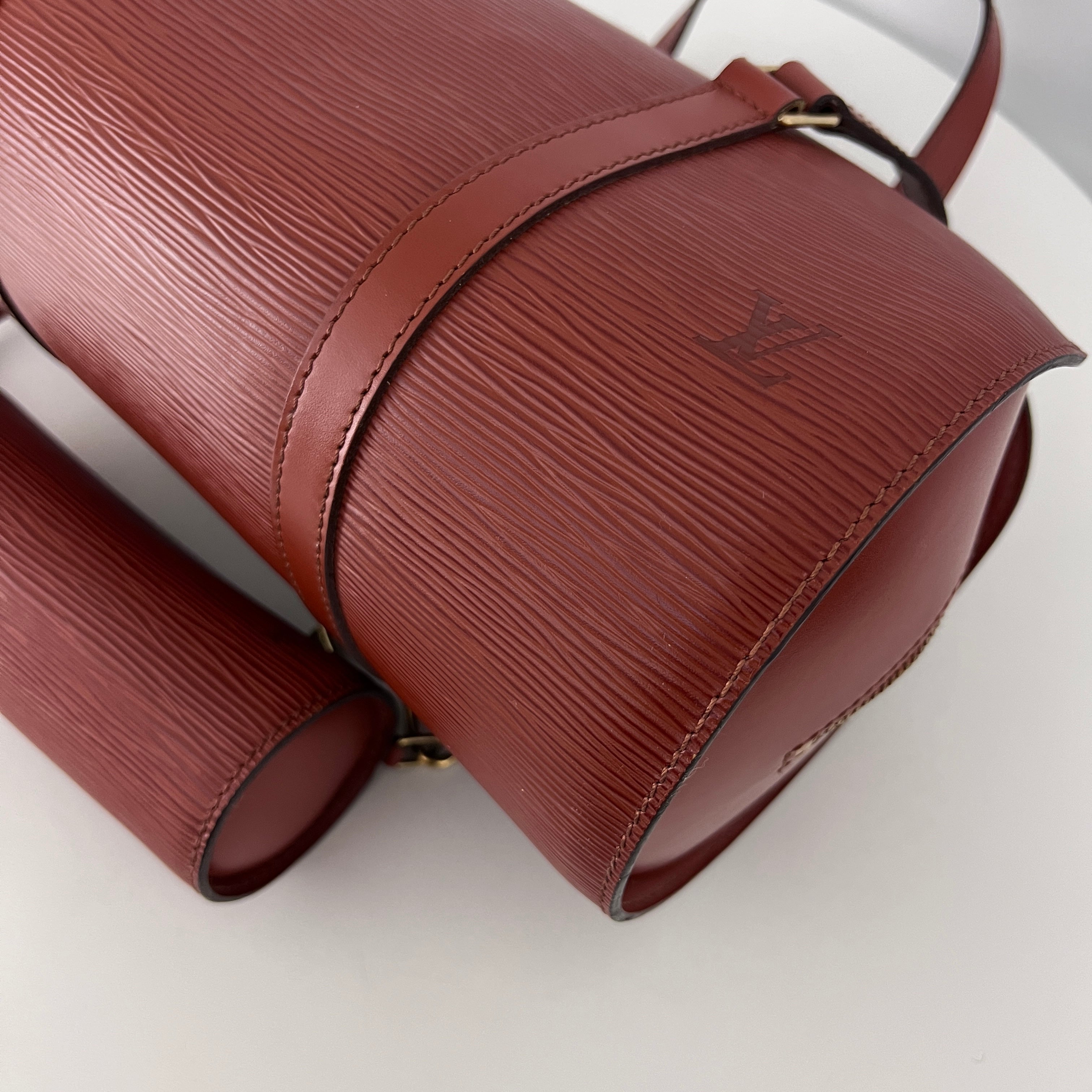 Sac LOUIS VUITTON Soufflot cuir épi marron vintage 1996