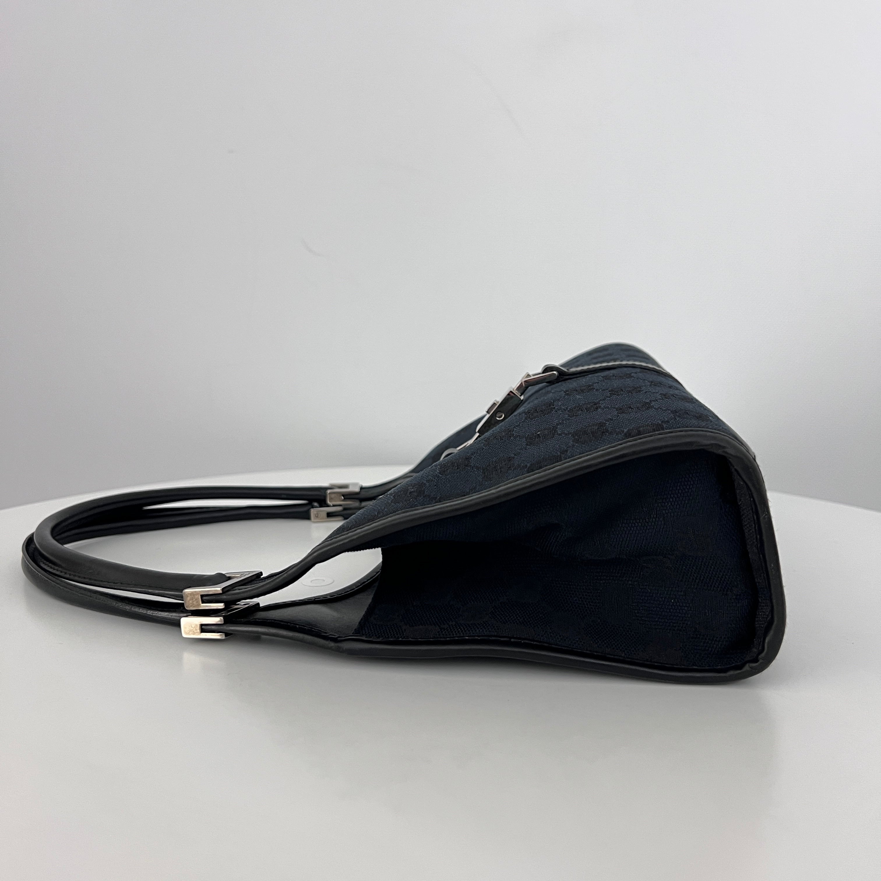 Sac GUCCI Jackie Small toile et cuir noir