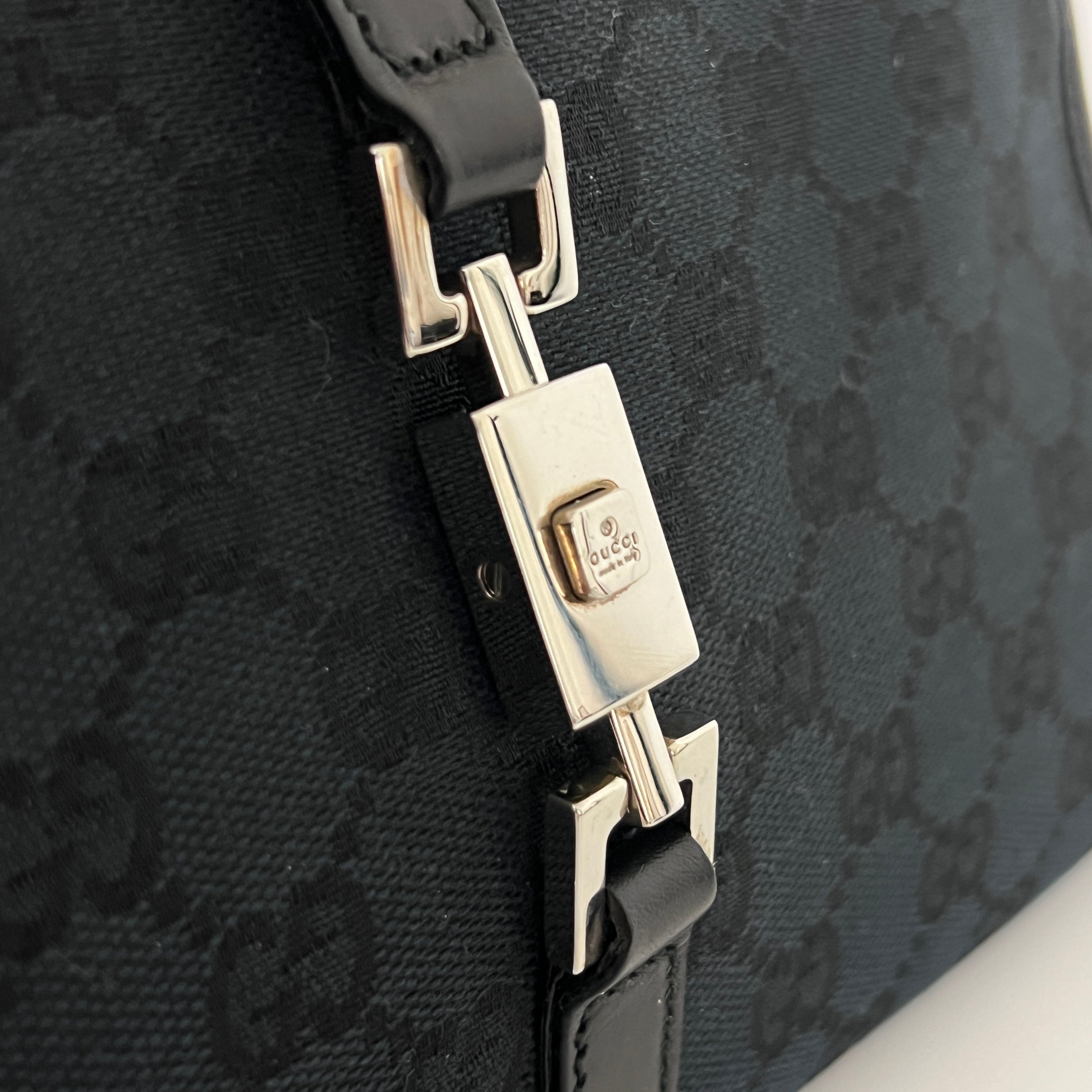 Sac GUCCI Jackie Small toile et cuir noir