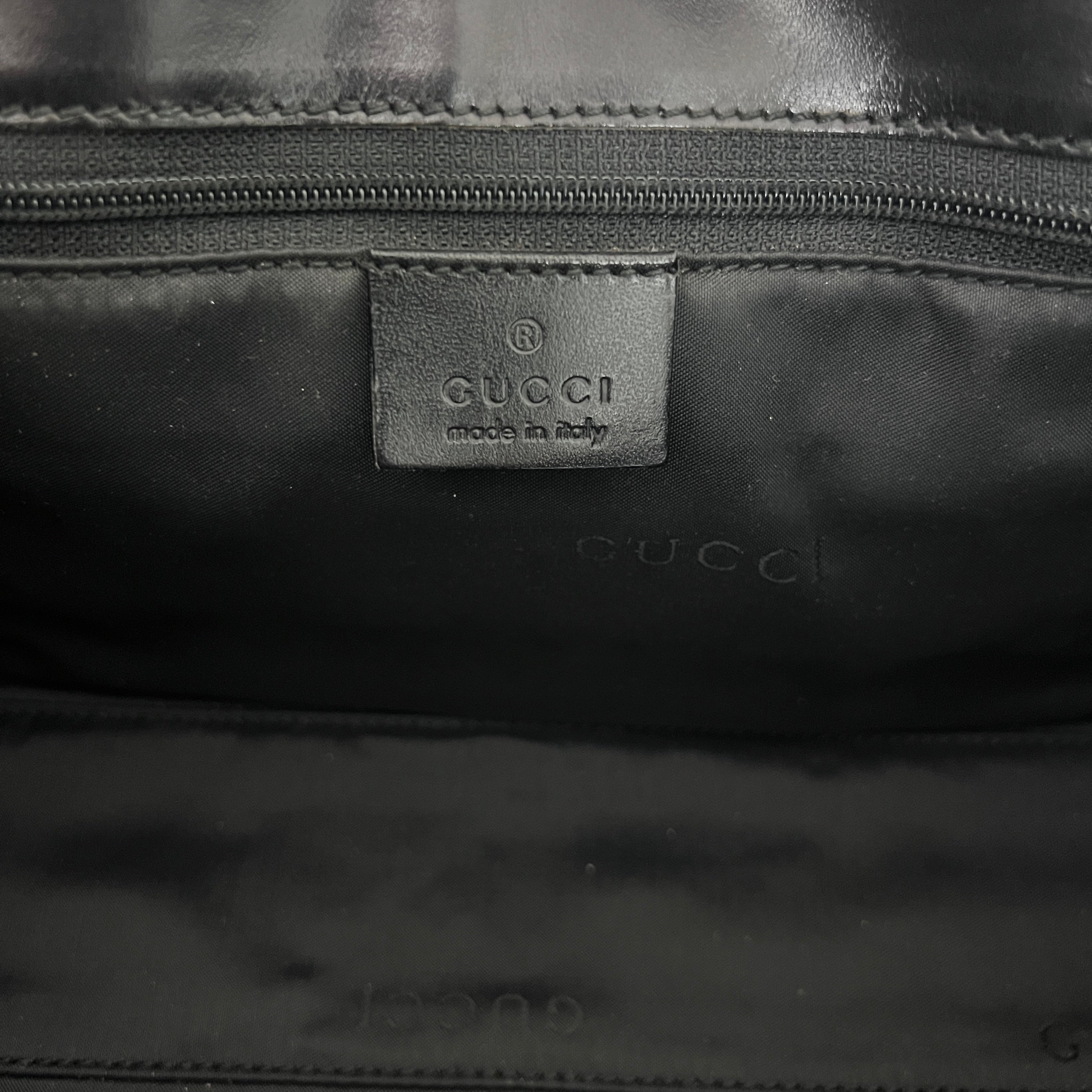 Sac GUCCI Jackie Small toile et cuir noir