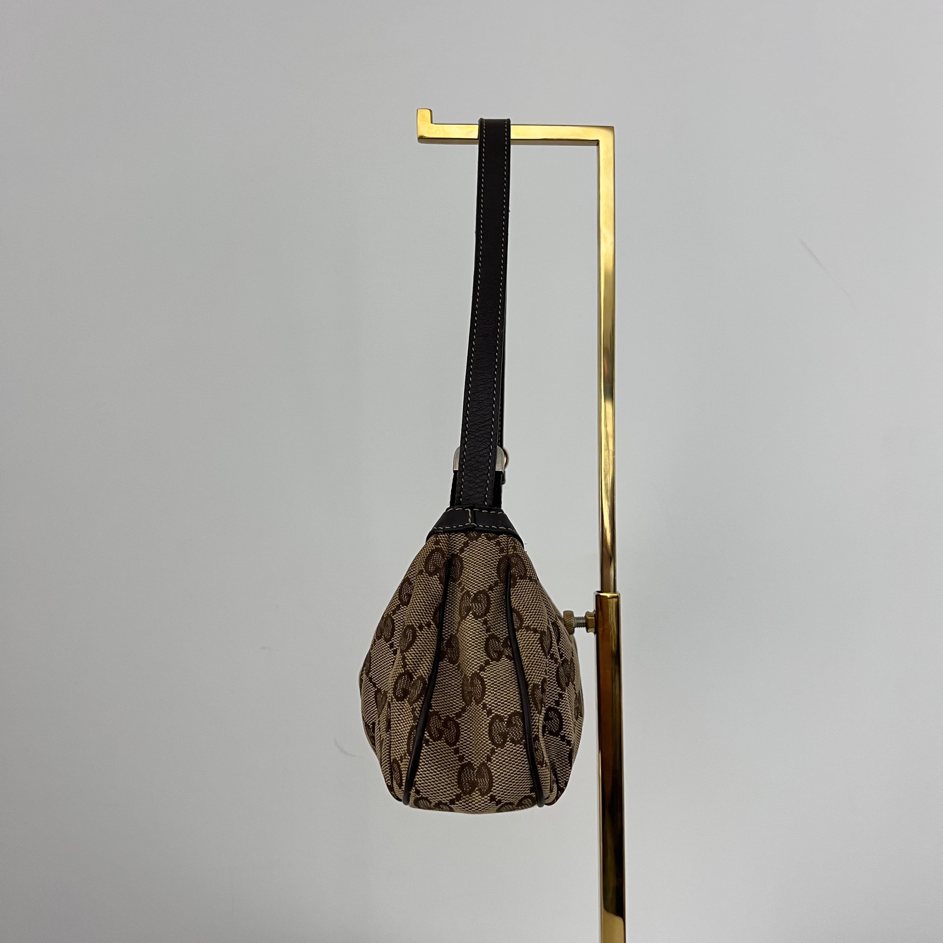 Sac GUCCI Hobo toile et cuir marron