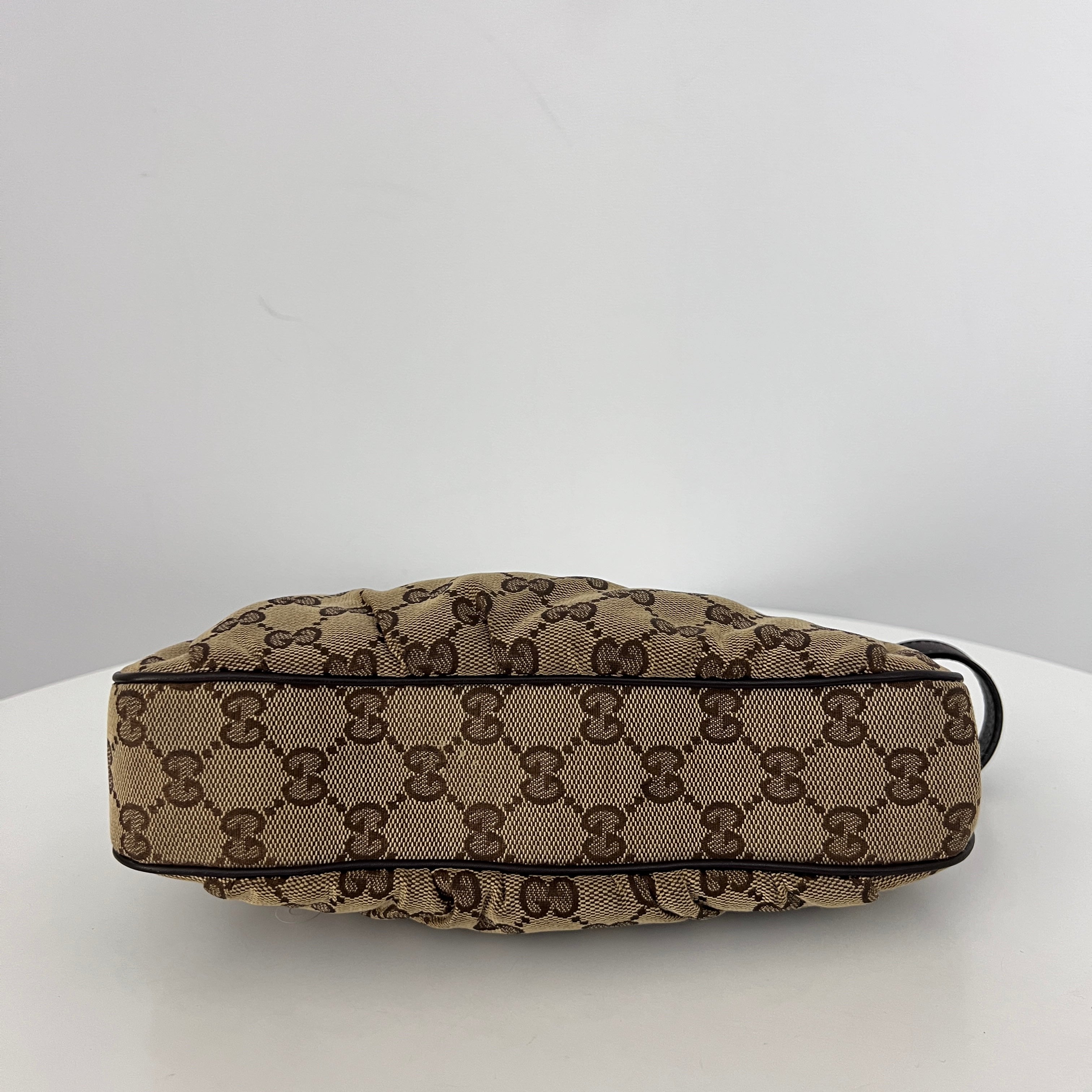 Sac GUCCI Hobo toile et cuir marron