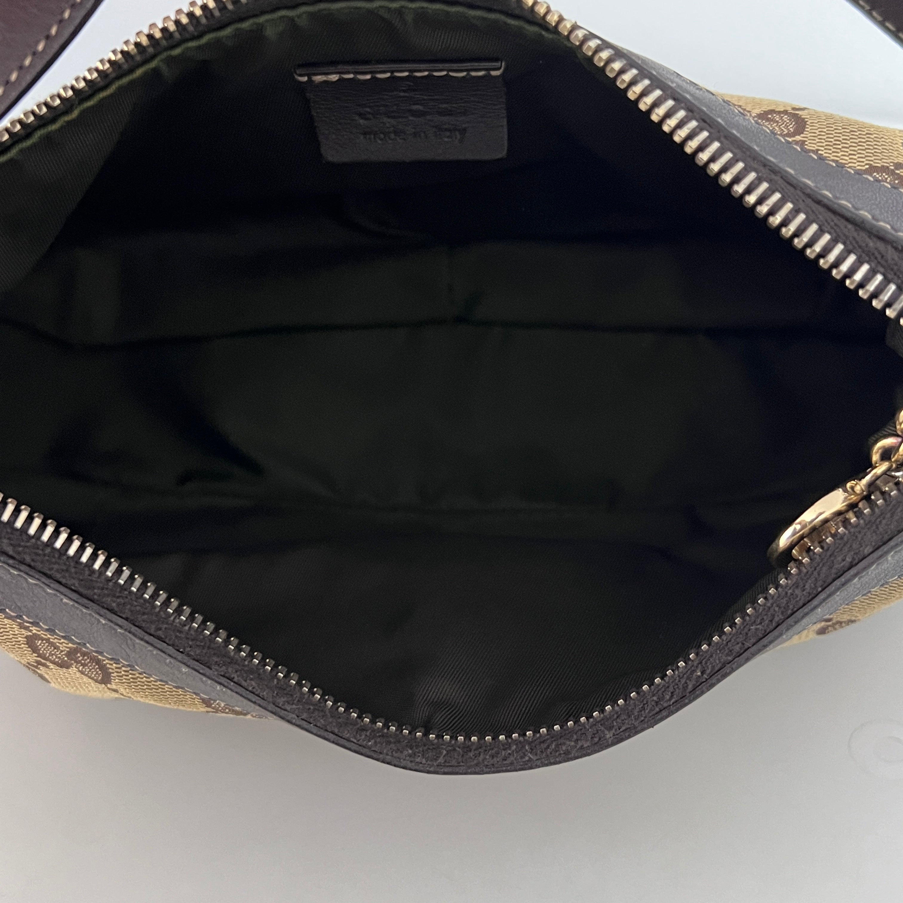 Sac GUCCI Hobo toile et cuir marron