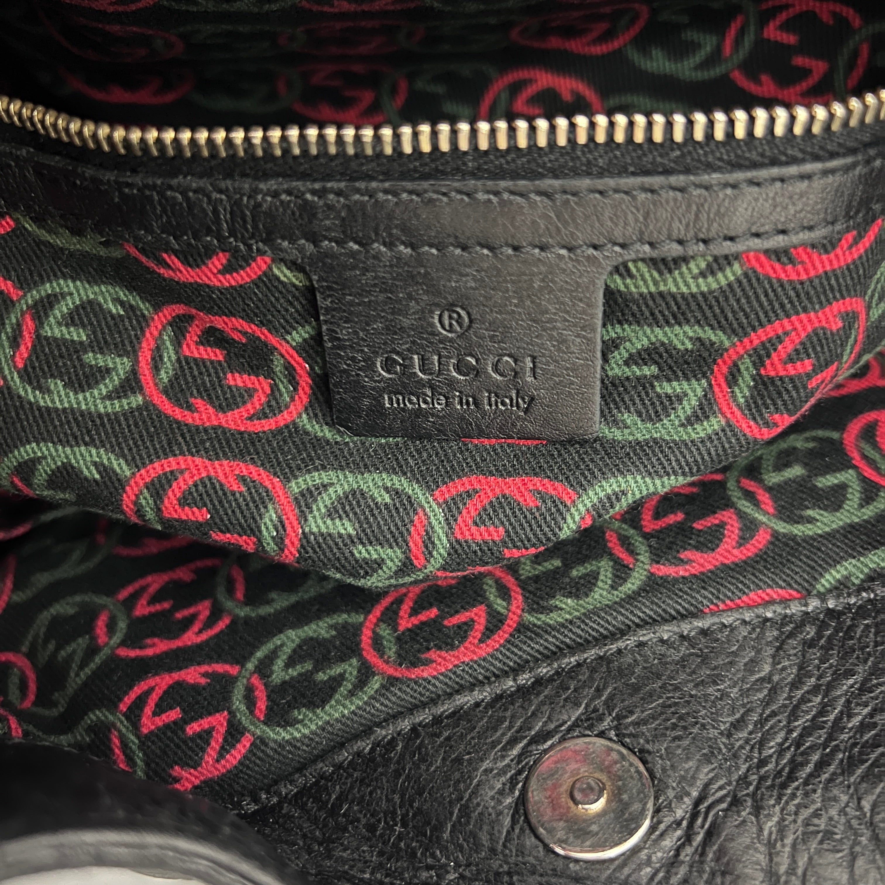 Sac GUCCI Interlocking G Britt cuir lisse noir