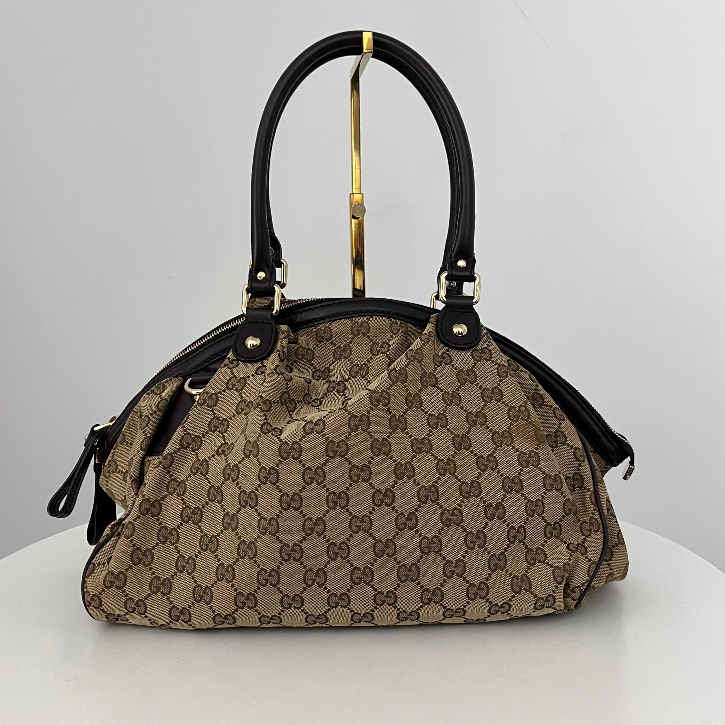 Sac GUCCI Sukey toile et cuir marron