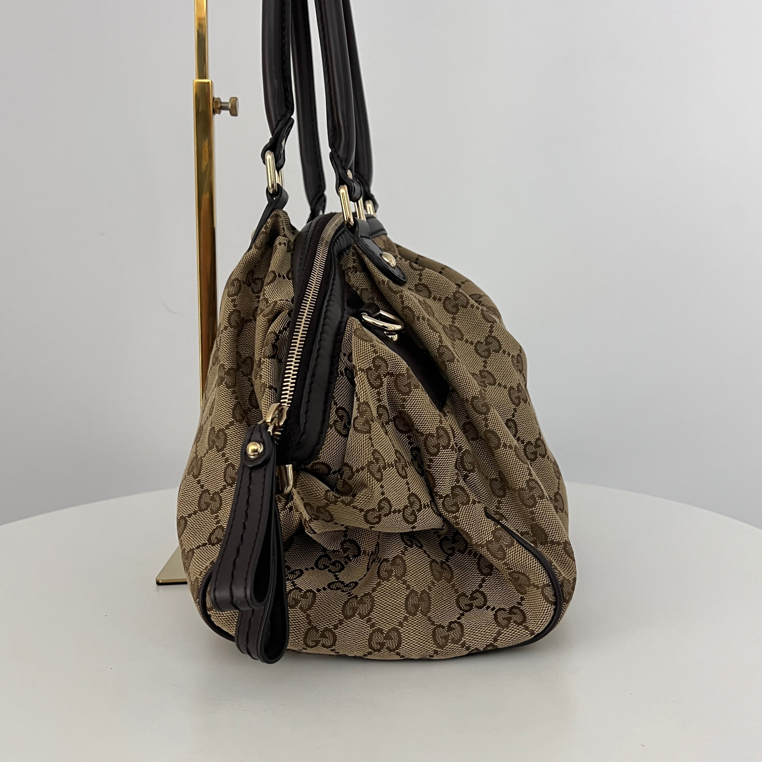 Sac GUCCI Sukey toile et cuir marron