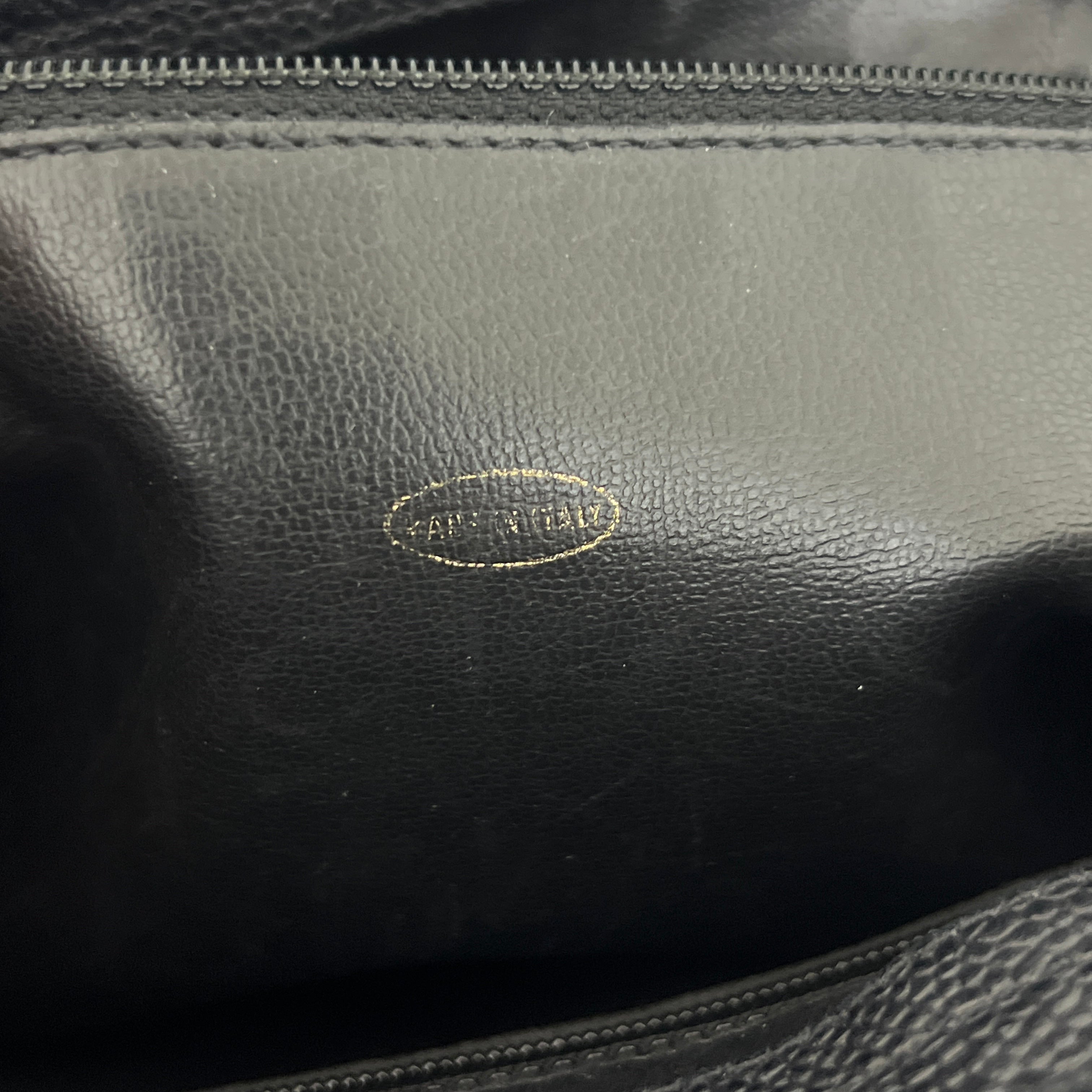 Sac CHANEL Triple Coco cuir caviar noir vintage 1991-1994