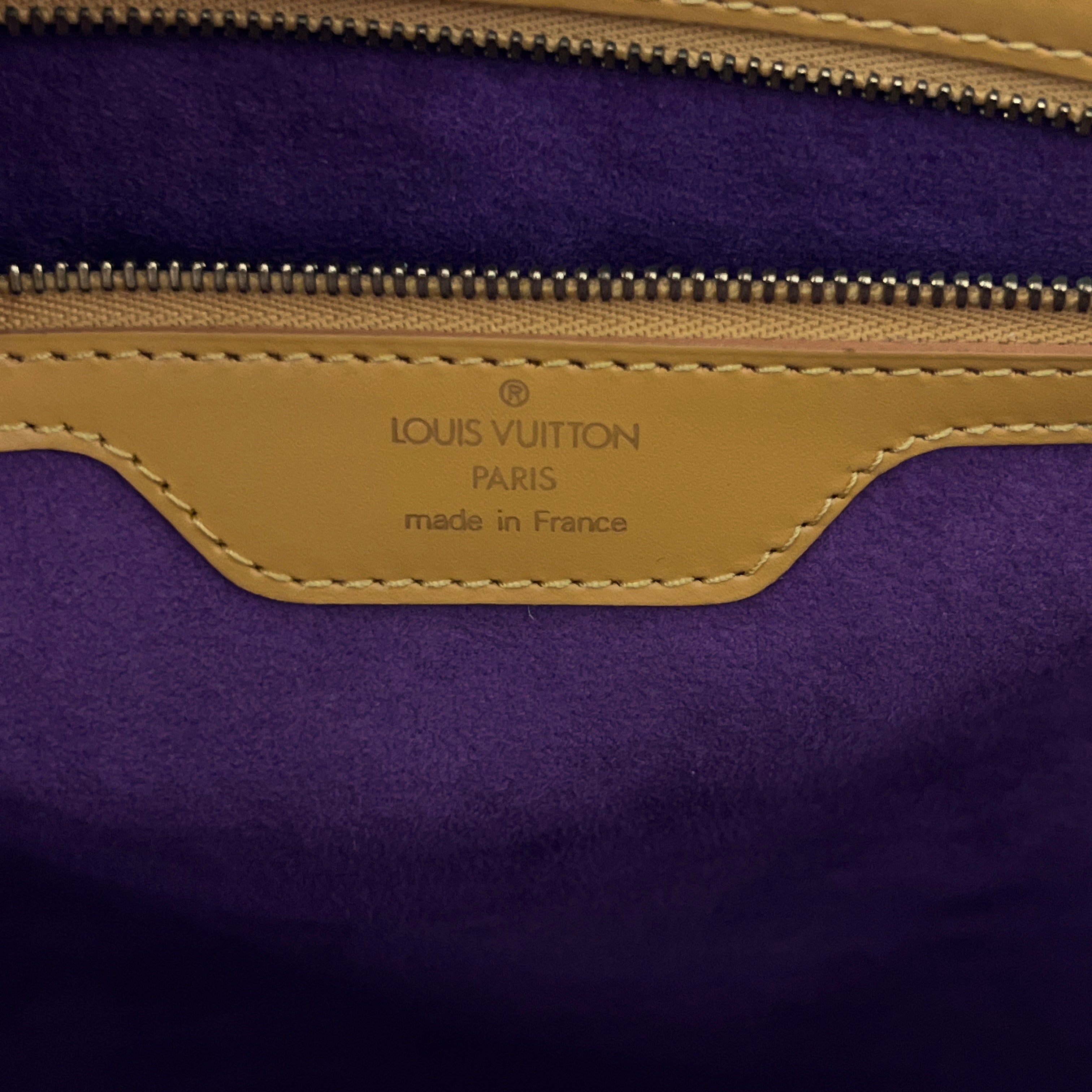 Sac LOUIS VUITTON Saint Jacques GM cuir épi jaune vintage 1995