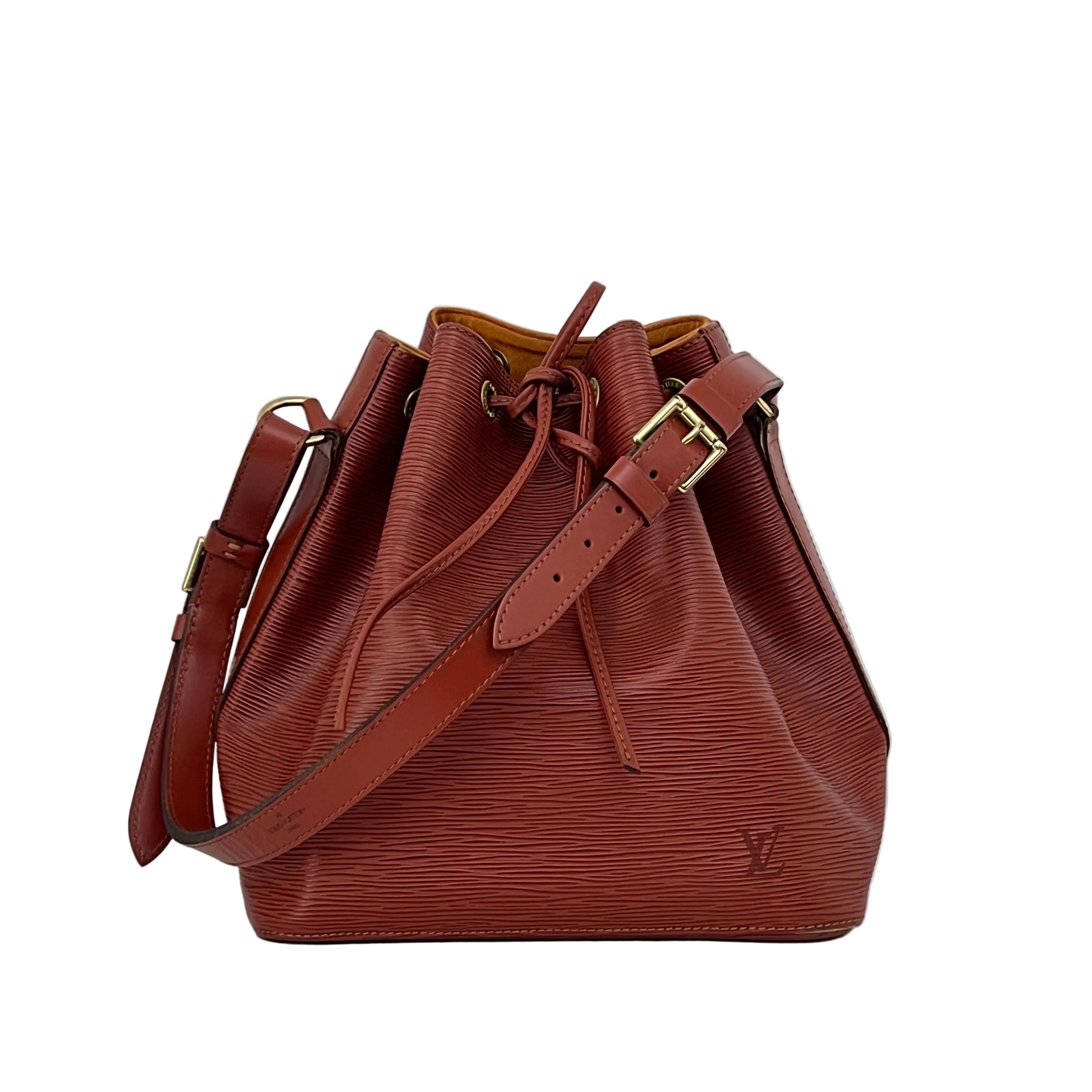 Sac LOUIS VUITTON Noé Petit cuir épi marron vintage 1997
