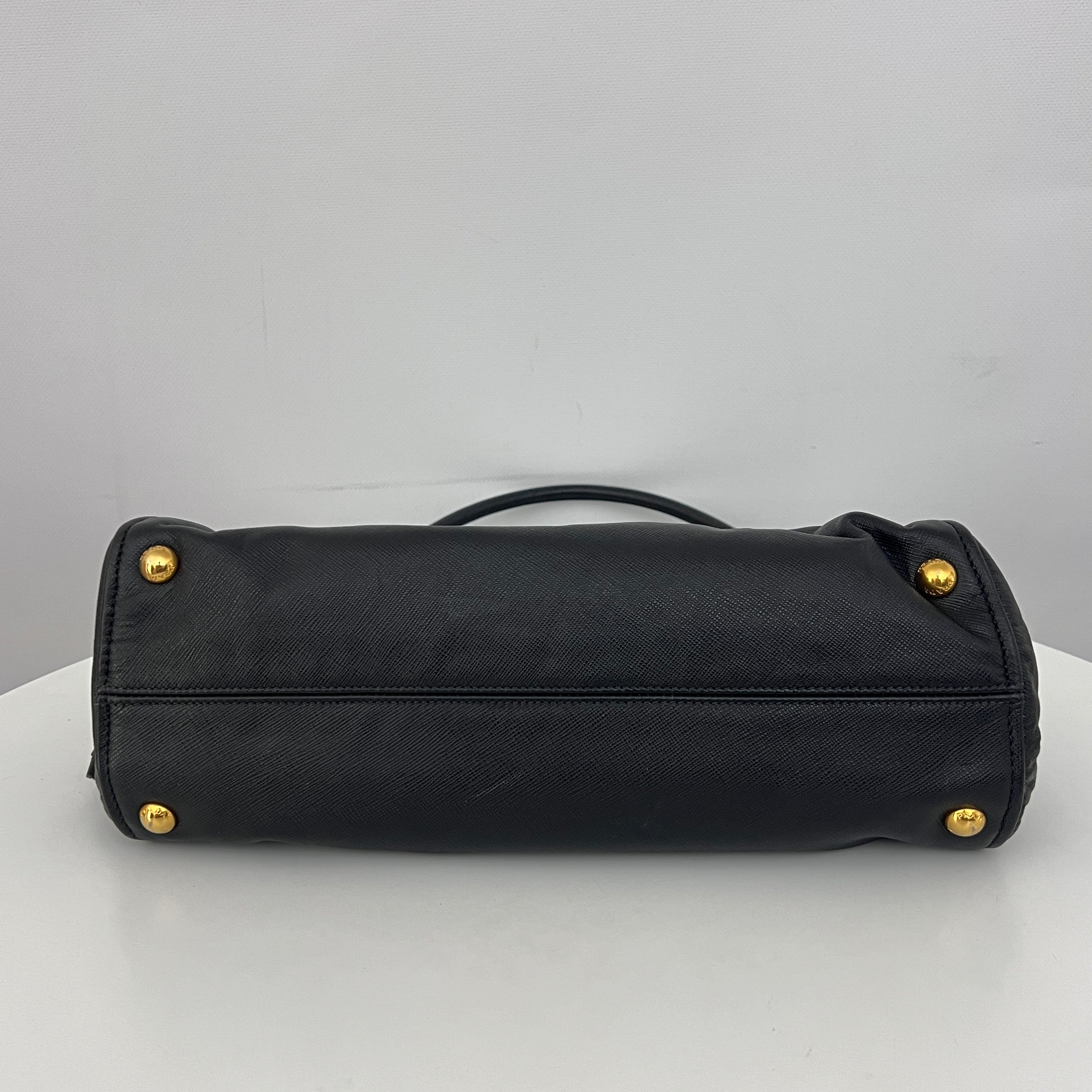 Sac à bandoulière PRADA Hobo cuir Saffiano noir
