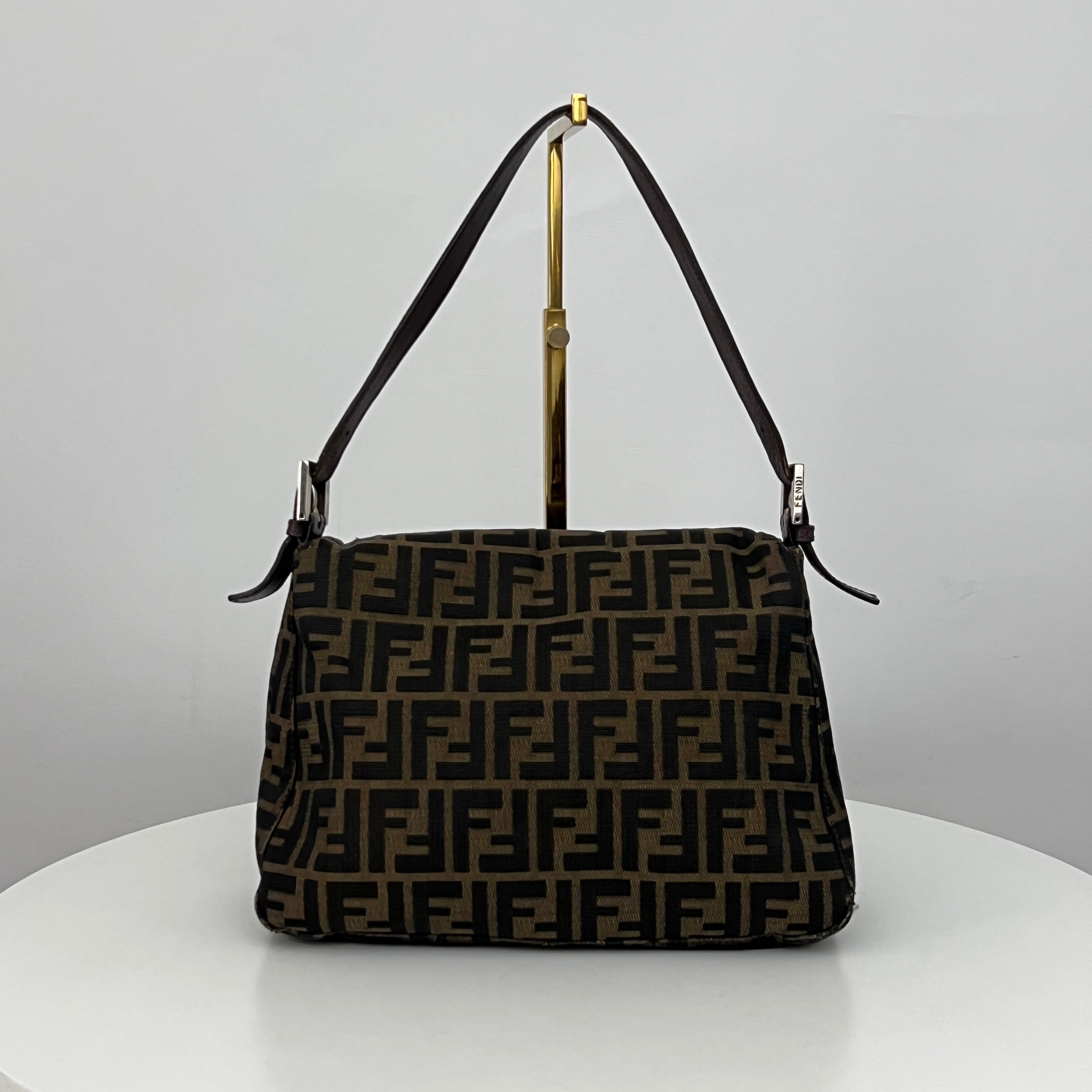 Sac FENDI Mamma toile et cuir marron
