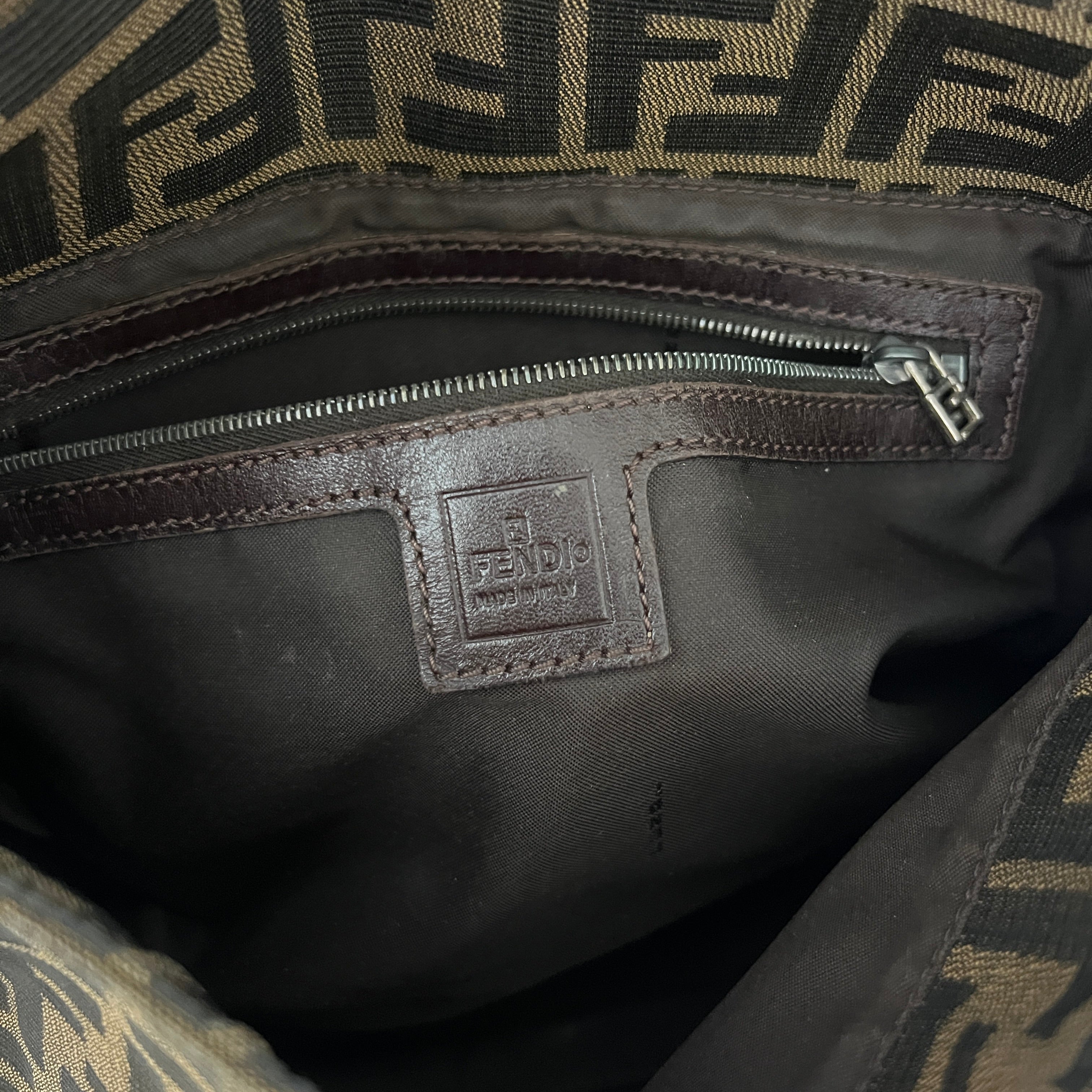 Sac FENDI Mamma toile et cuir marron
