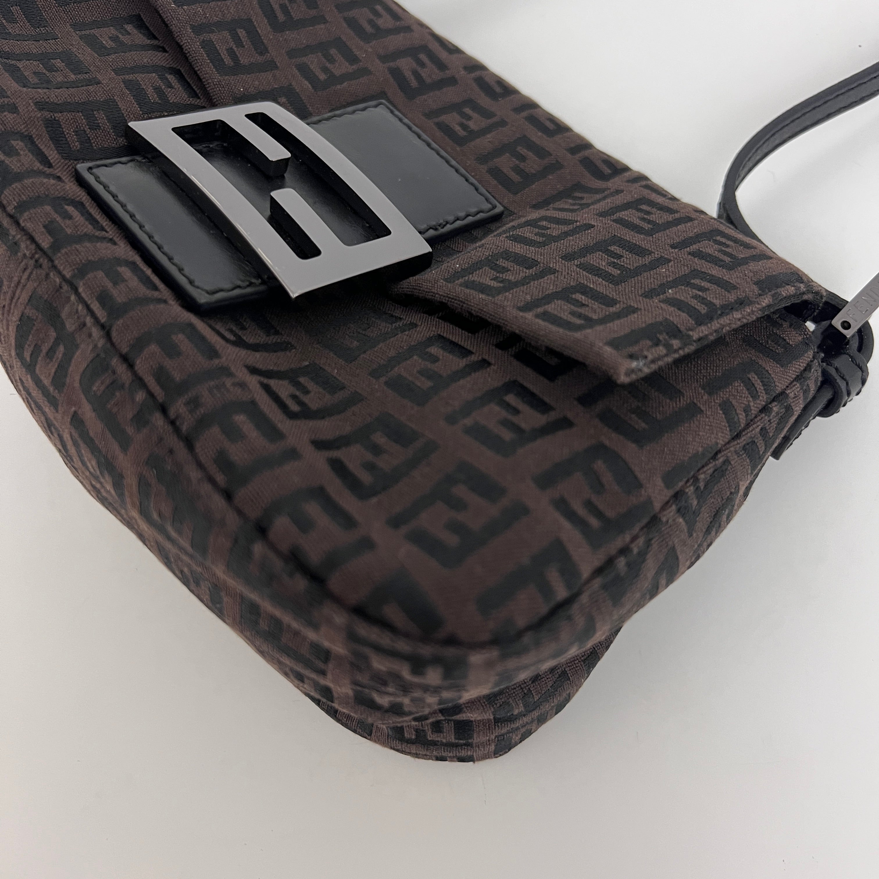 Sac FENDI Mini Mamma toile et cuir marron