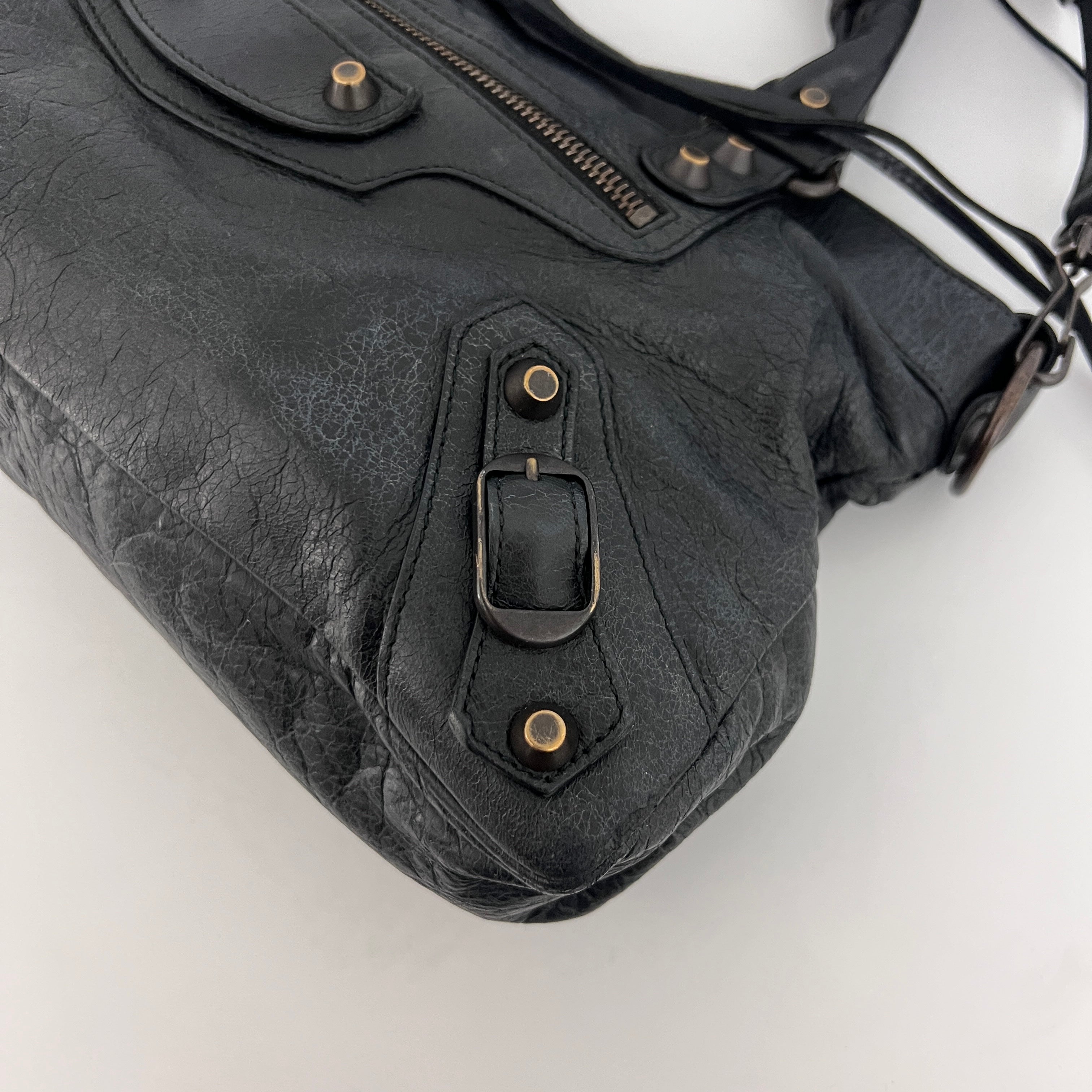 Sac BALENCIAGA The First cuir lisse noir