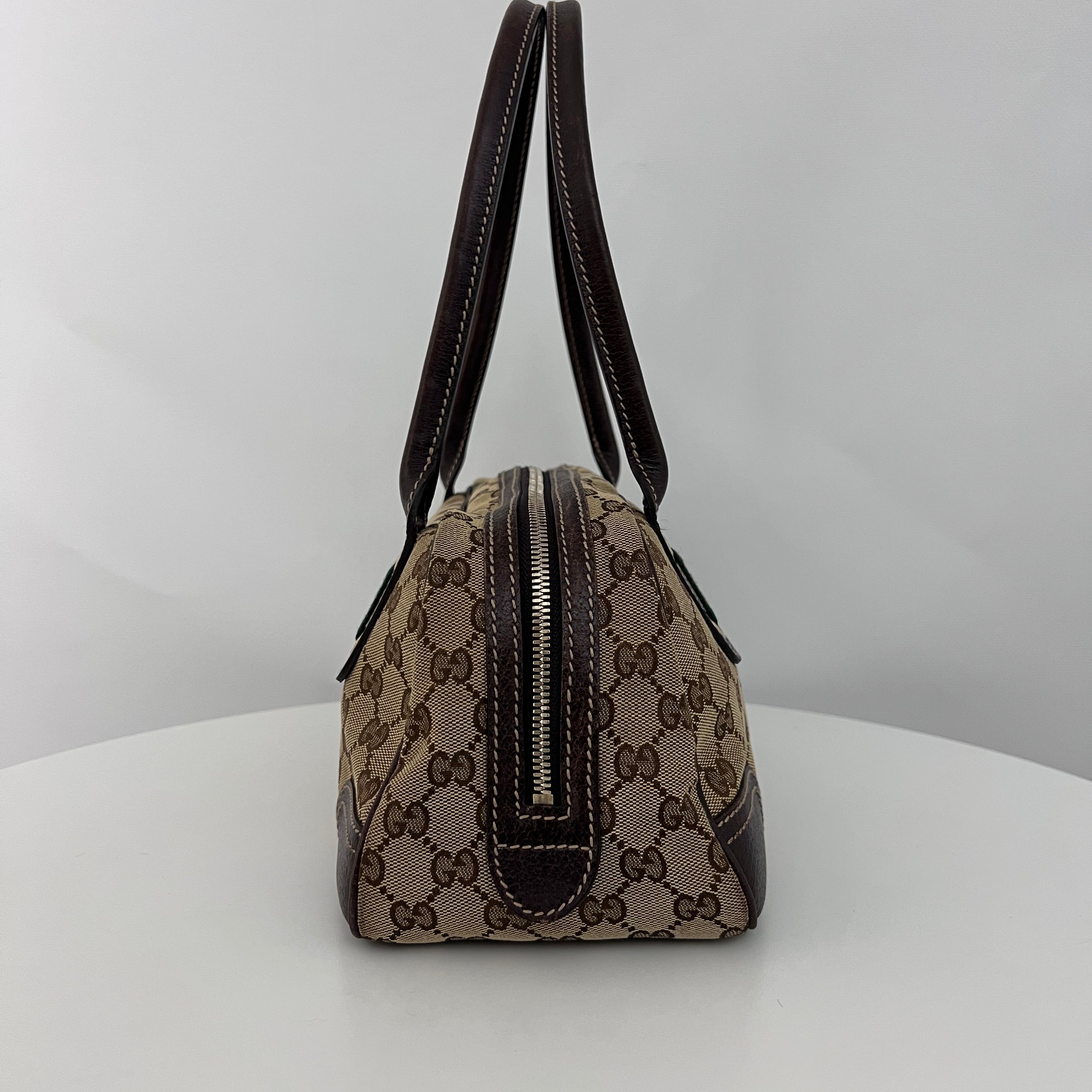 Sac GUCCI Princy Boston Sherry toile et cuir marron