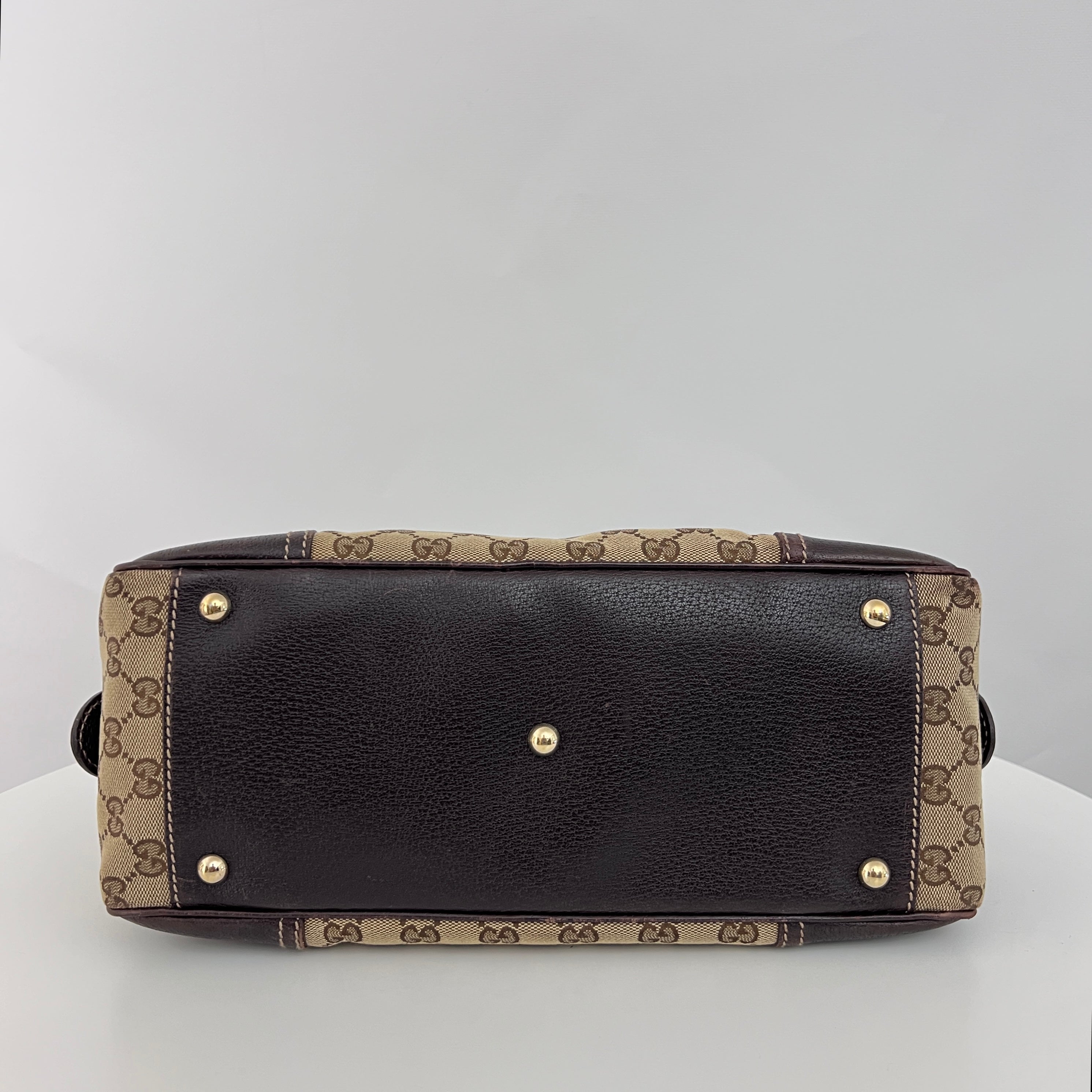 Sac GUCCI Princy Boston Sherry toile et cuir marron