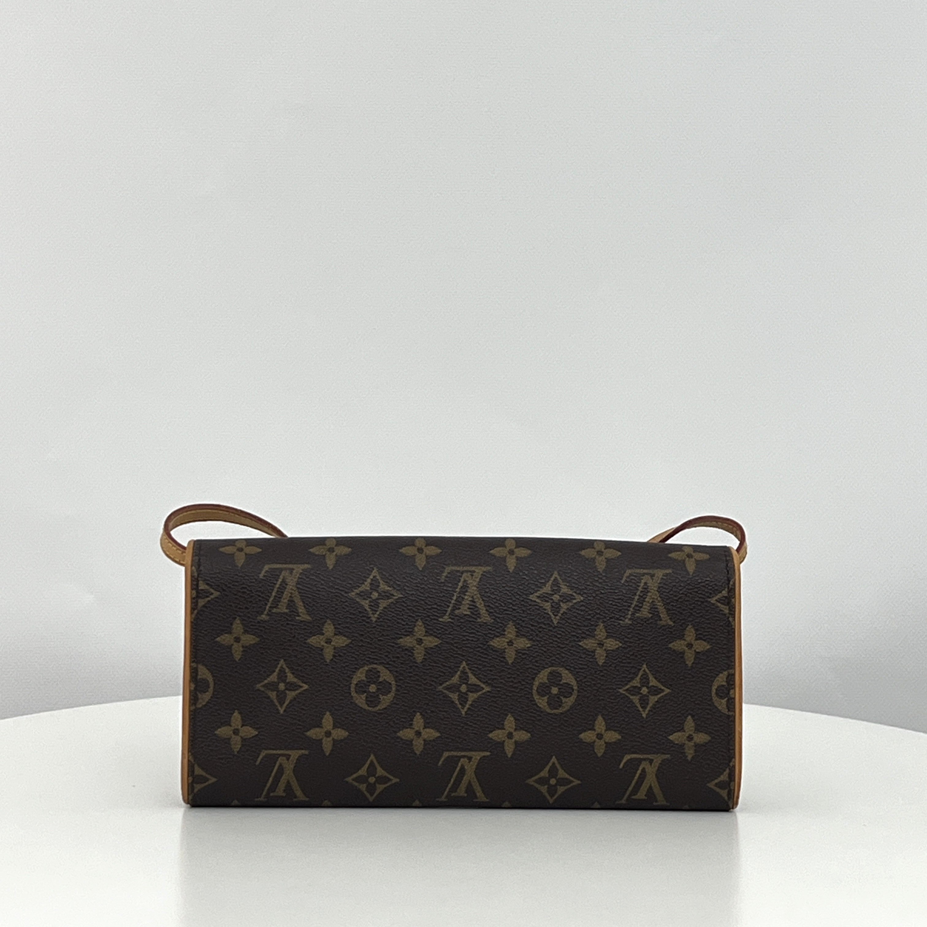 Sac à bandoulière LOUIS VUITTON Twin GM toile et cuir marron vintage 2000