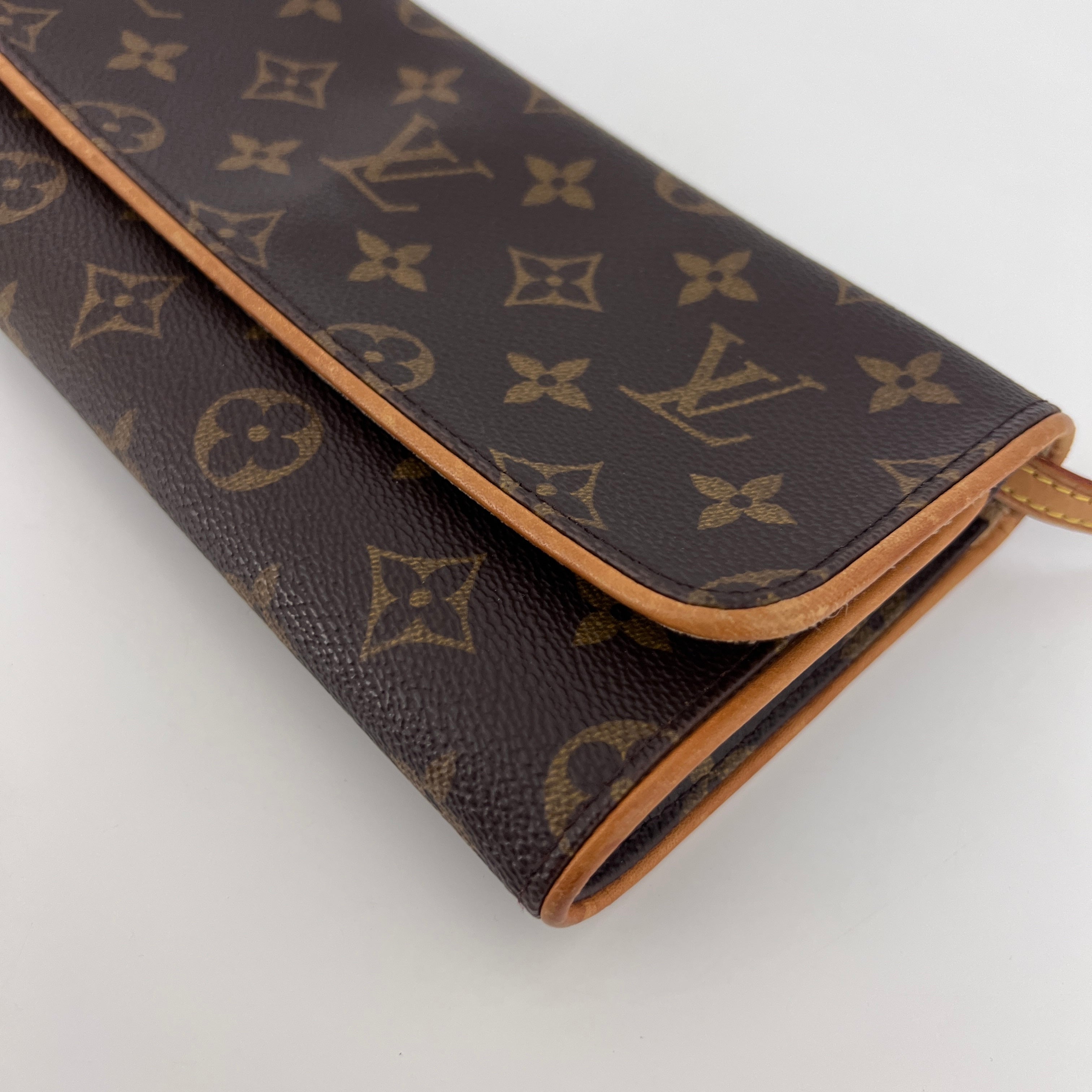 Sac à bandoulière LOUIS VUITTON Twin GM toile et cuir marron vintage 2000