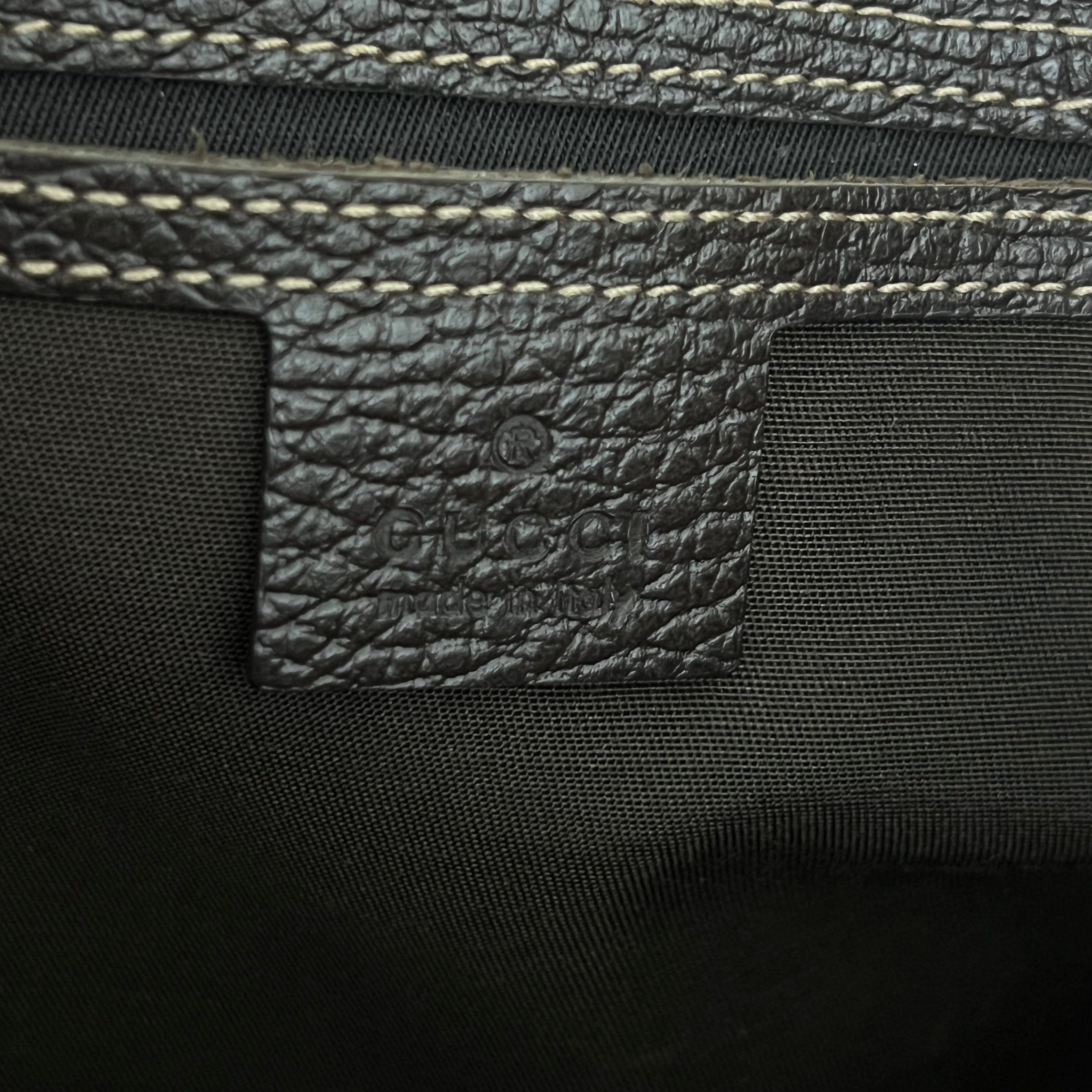 Sac GUCCI Pelham toile verni et cuir marron