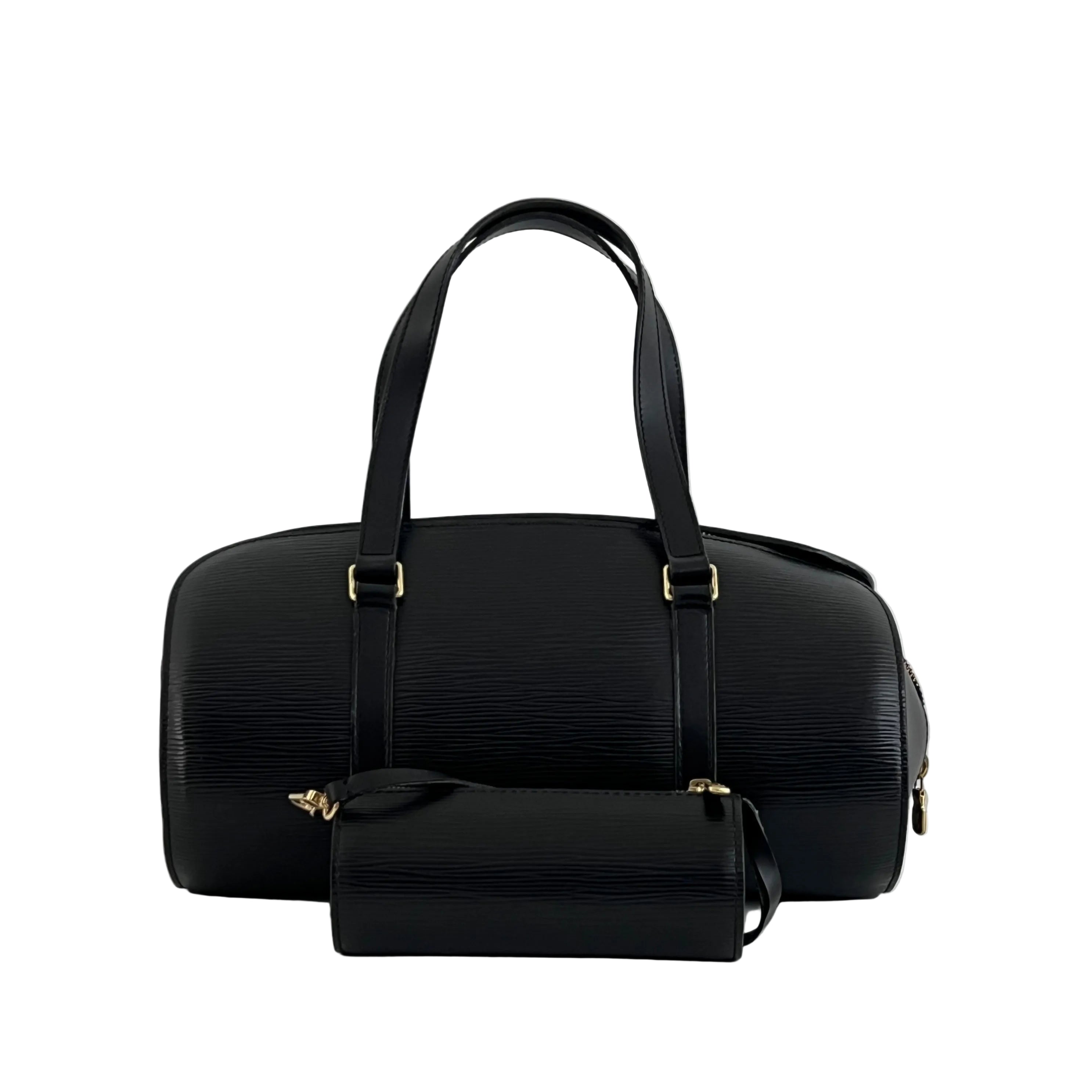 Sac LOUIS VUITTON Soufflot cuir épi noir vintage 1998