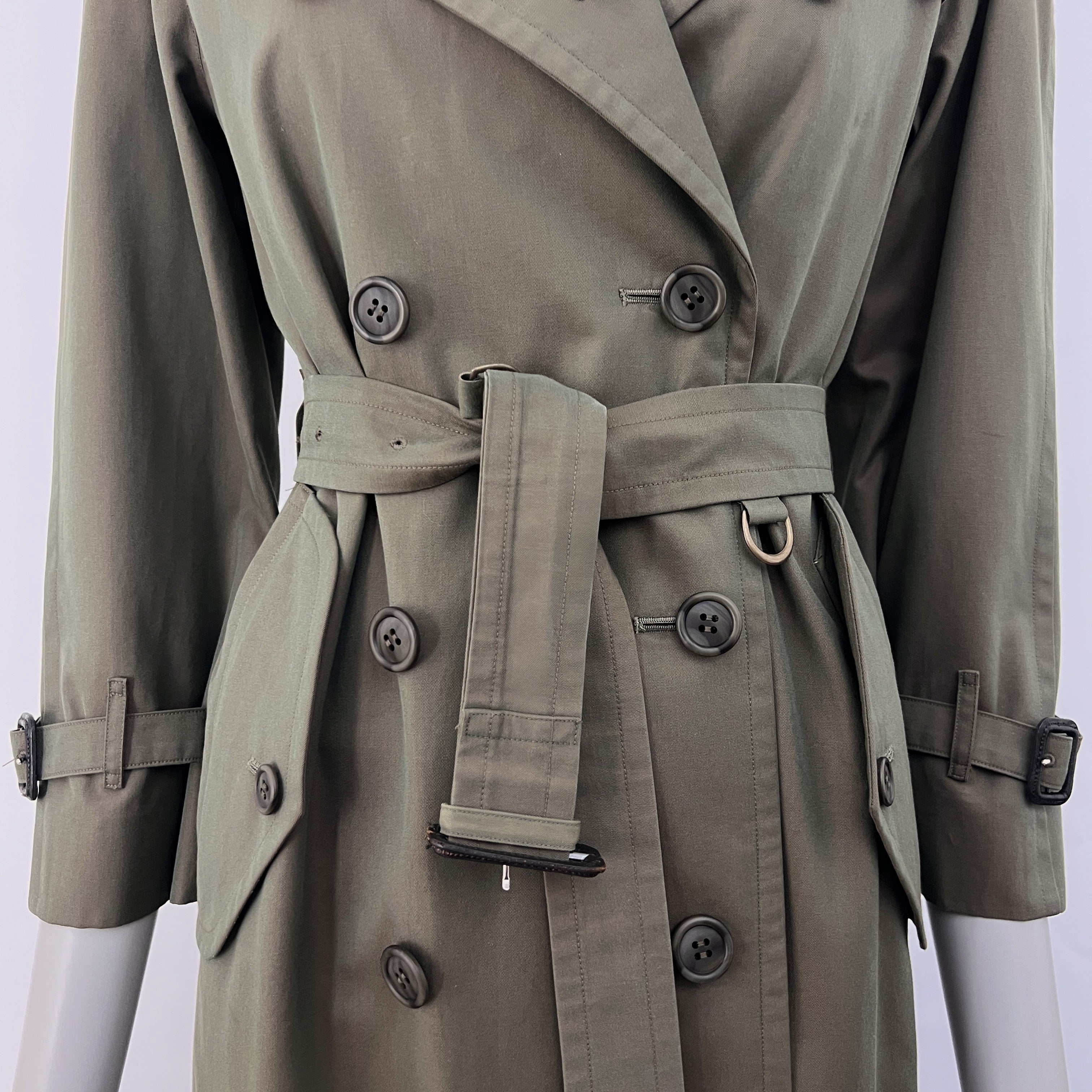 Trench BURBERRY S coton vert irrisé Chelsea Circa 1990