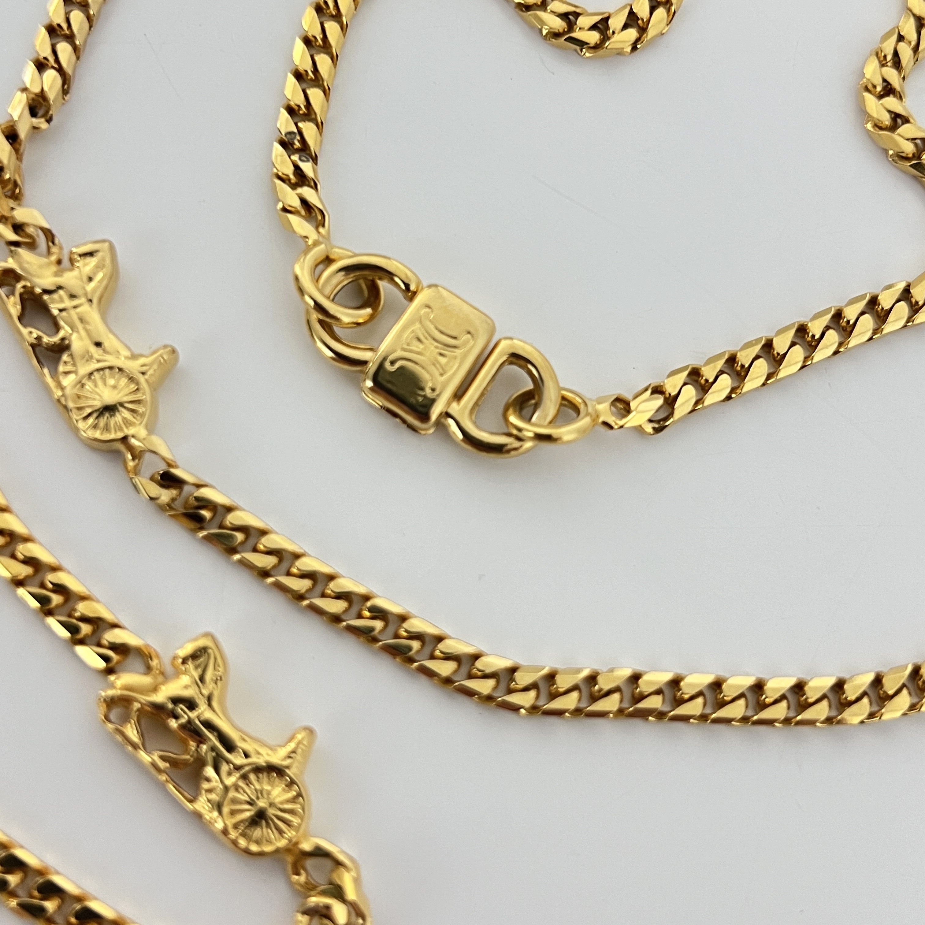 Collier CELINE Chaîne carriage Circa 1990