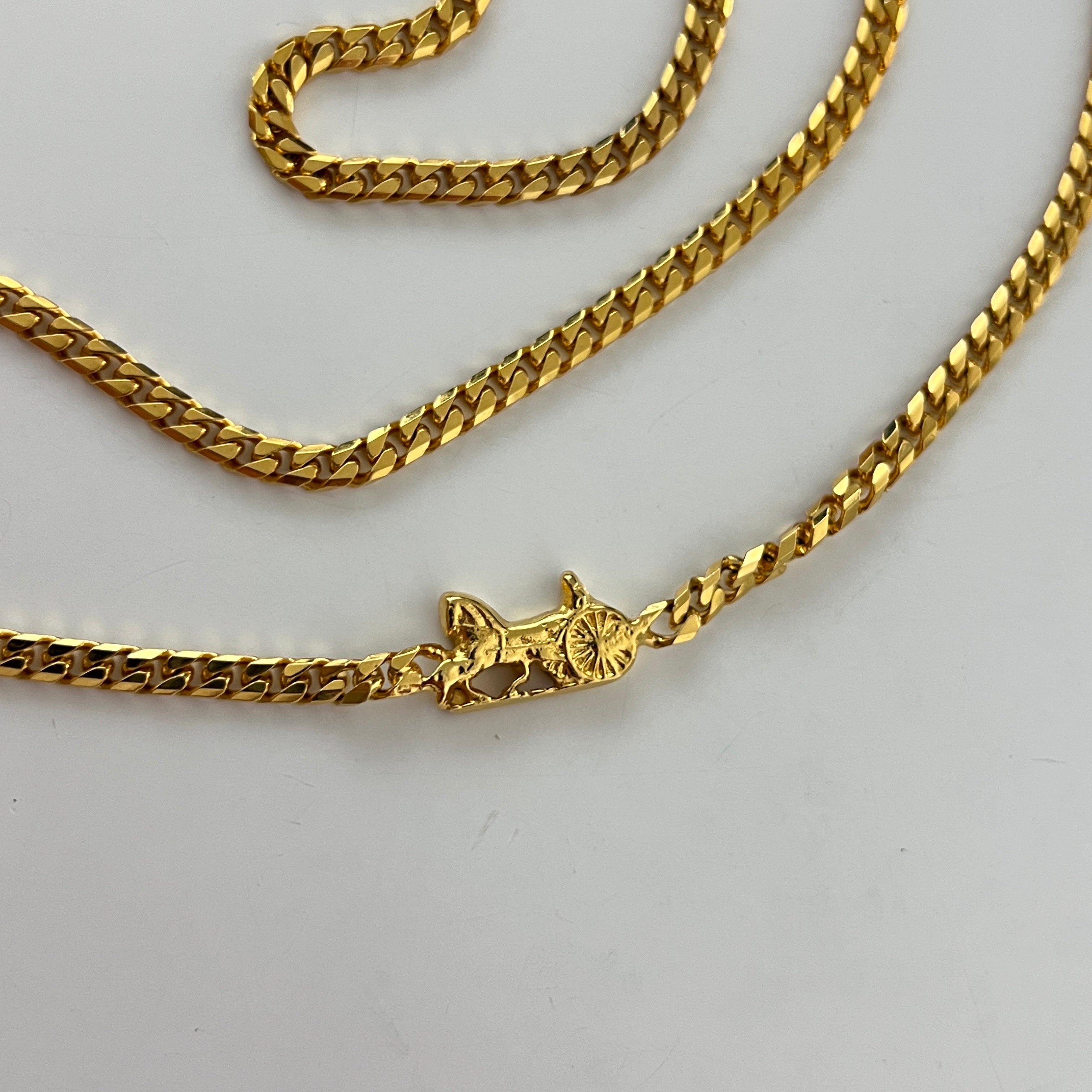 Collier CELINE Chaîne carriage Circa 1990