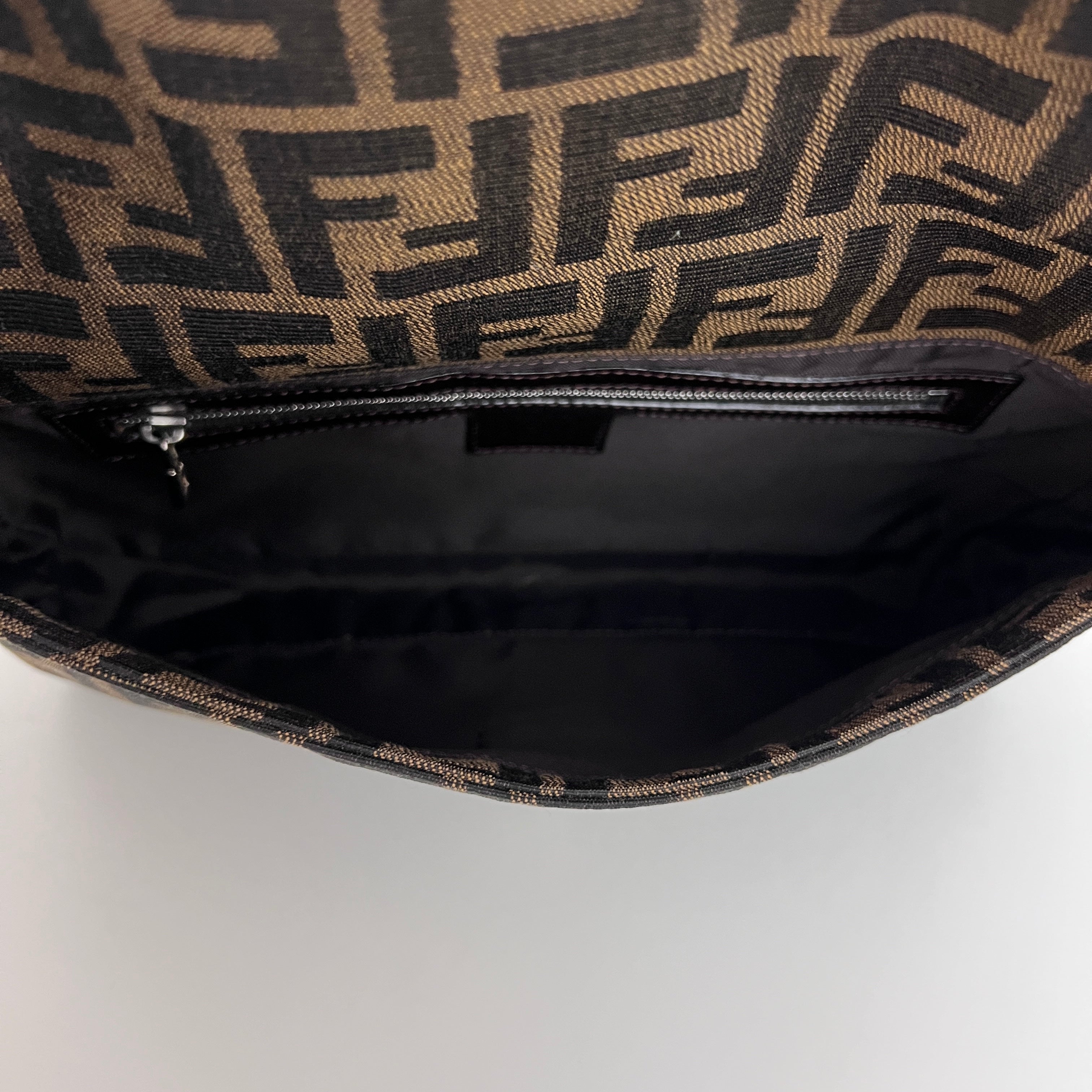 Sac FENDI Baguette toile et cuir marron