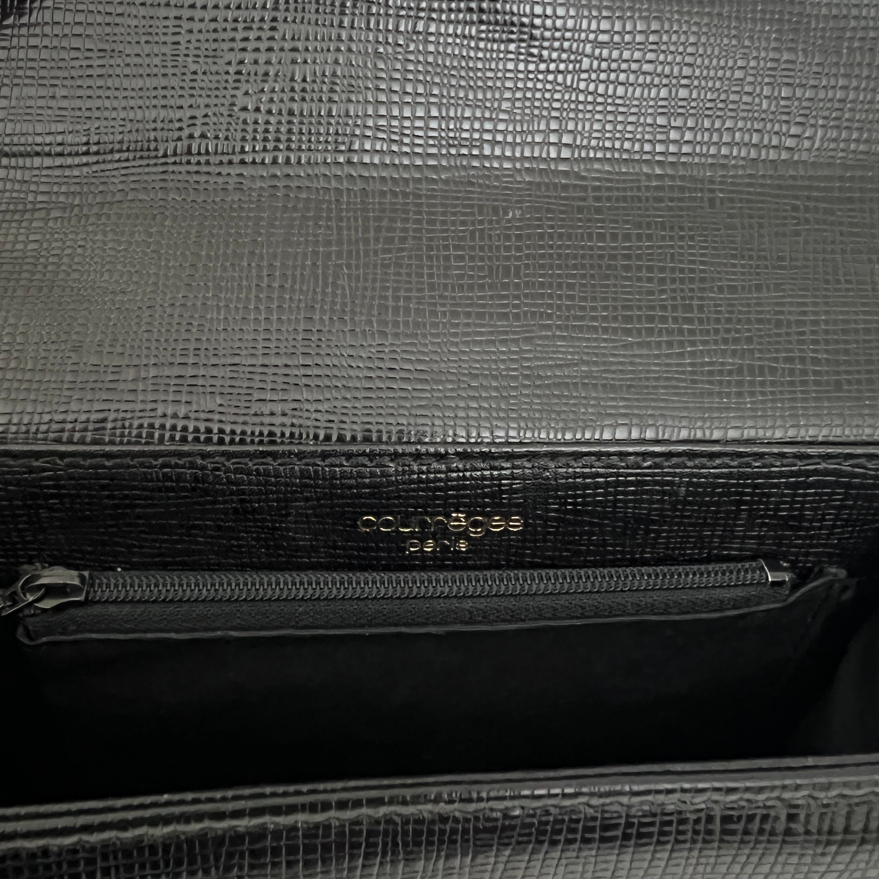 Sac COURRÈGES 2 Way PM cuir grainé noir