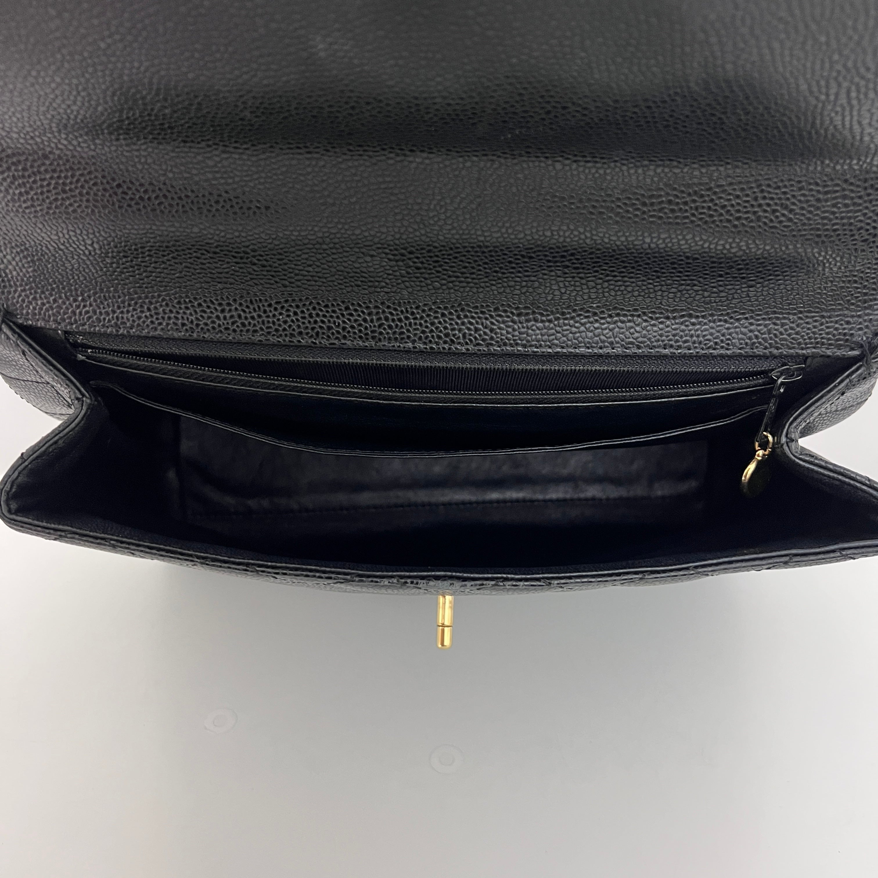 CHANEL Top Handle bag black caviar leather vintage 2003-2004