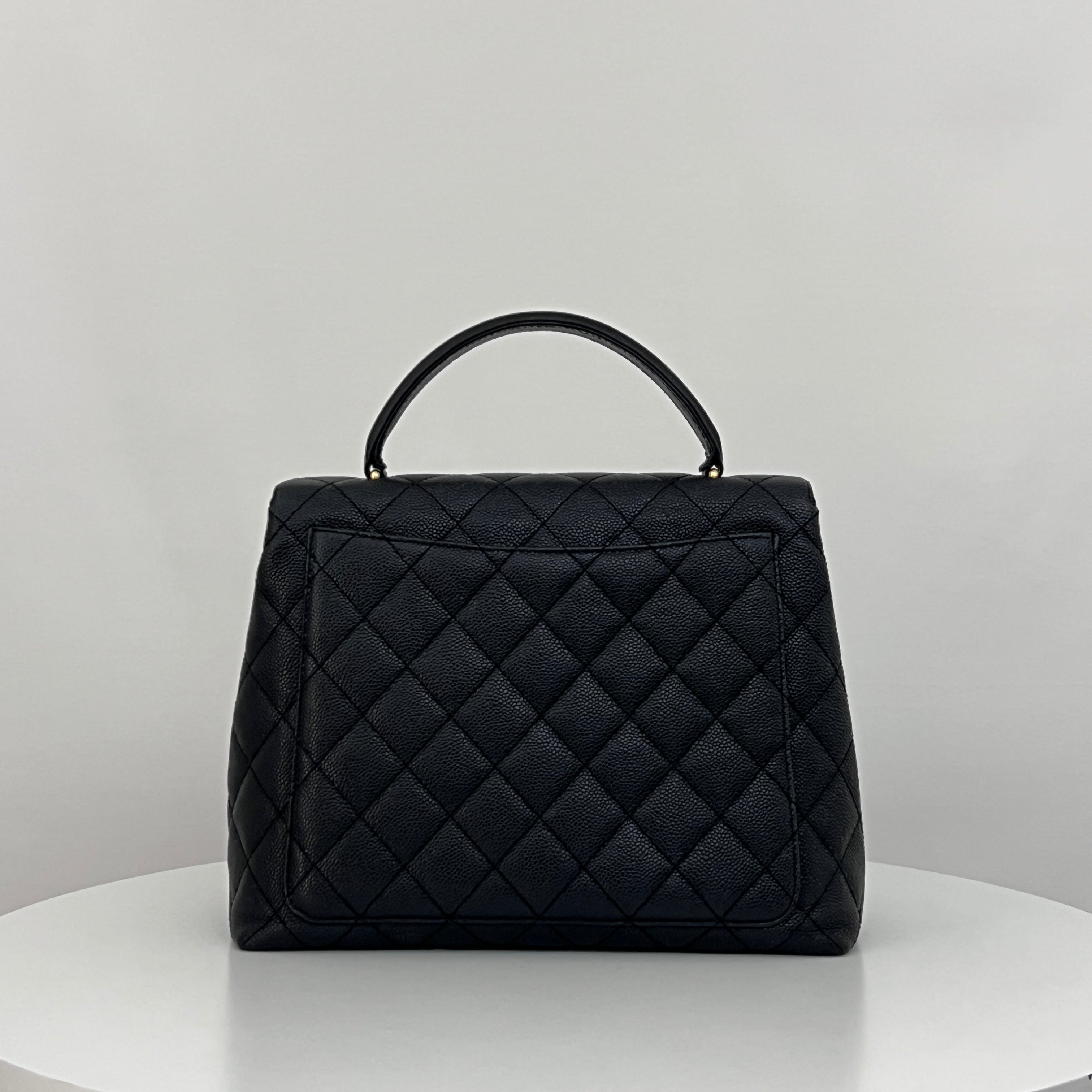 CHANEL Top Handle bag black caviar leather vintage 2003-2004