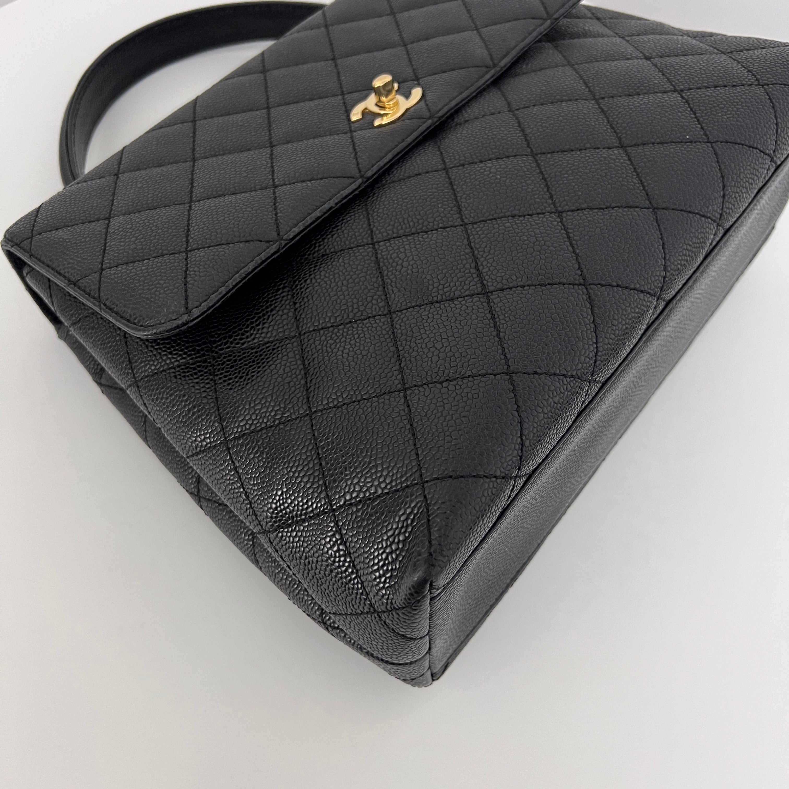 CHANEL Top Handle bag black caviar leather vintage 2003-2004