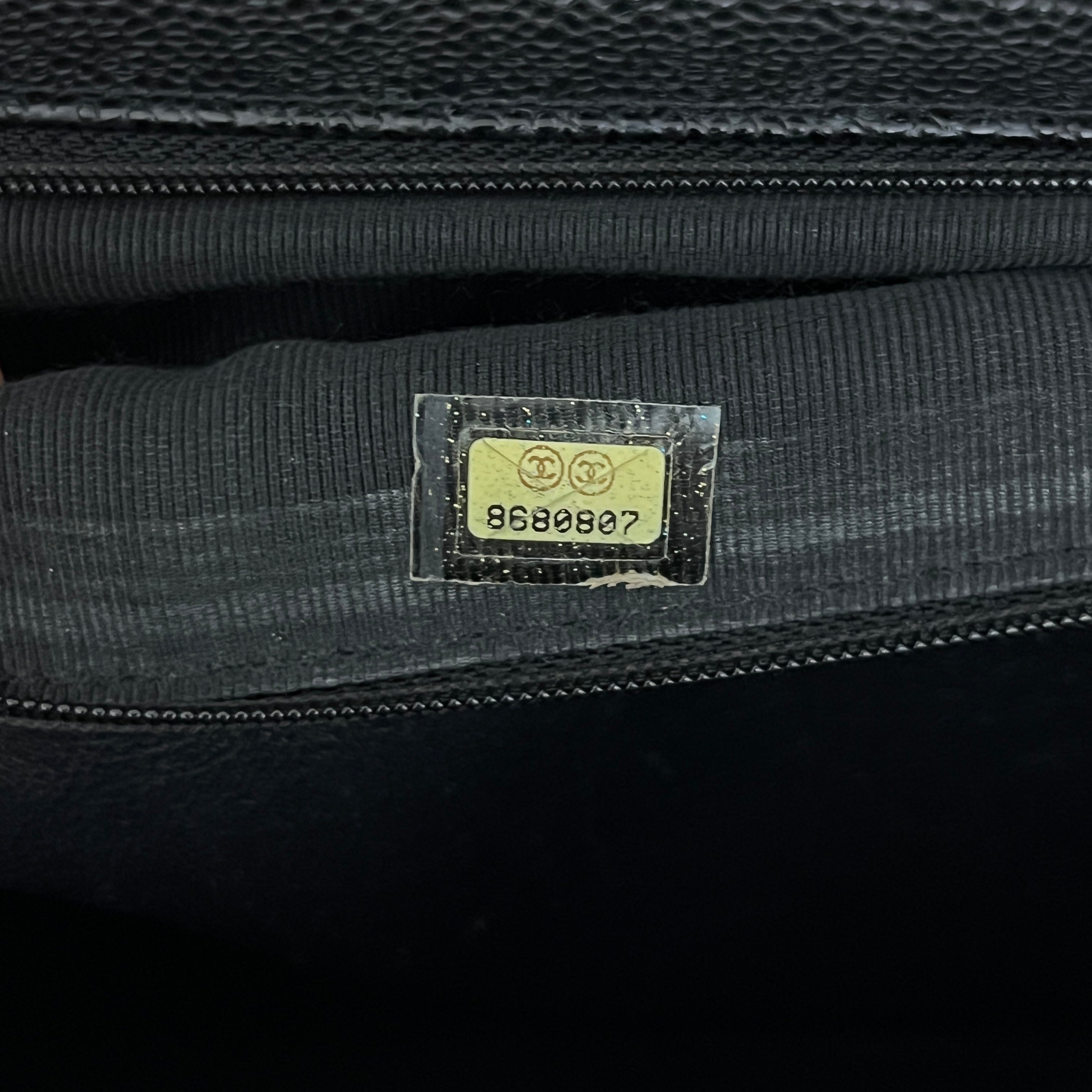 CHANEL Top Handle bag black caviar leather vintage 2003-2004