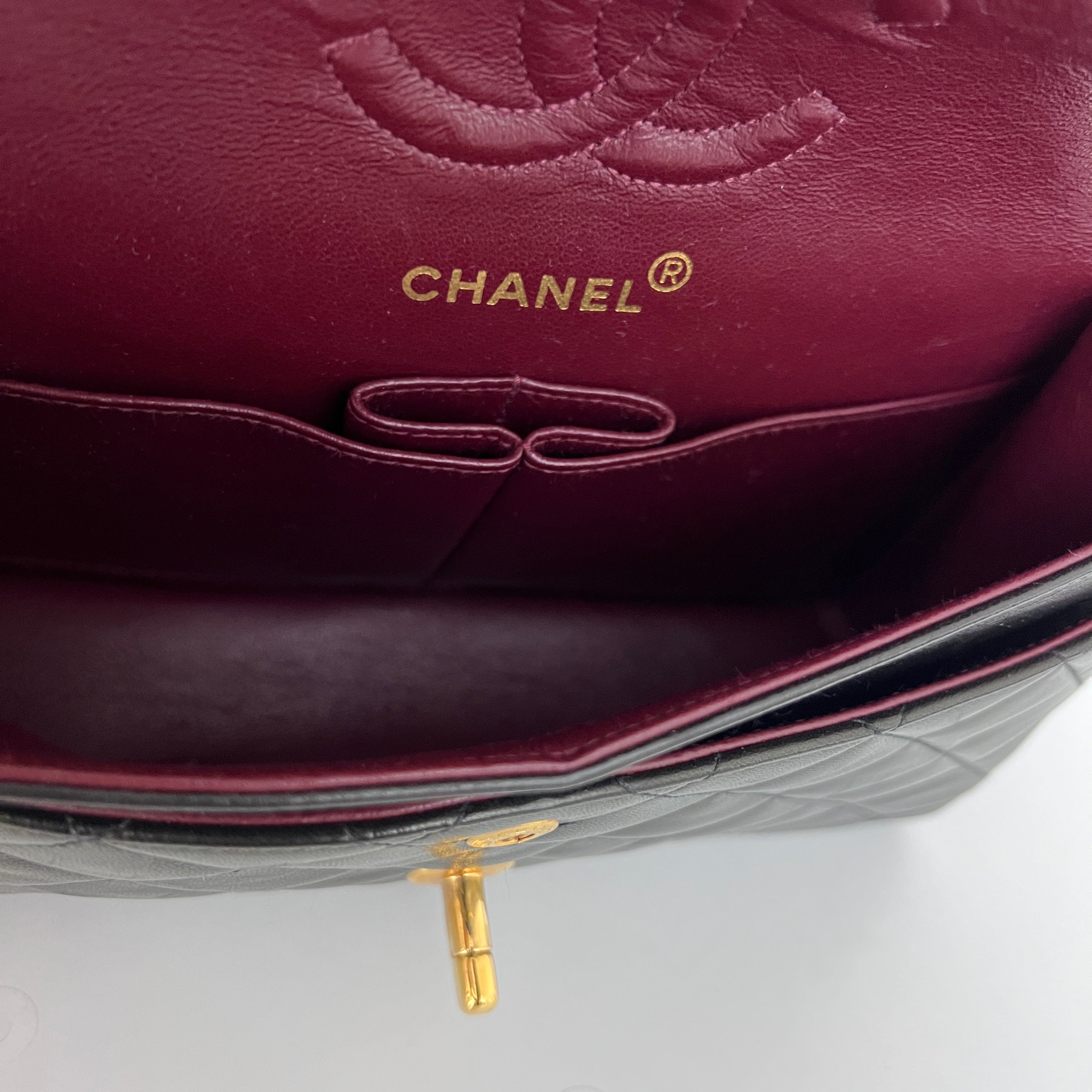 CHANEL Classic Small Flap shoulder bag black lambskin vintage 1991-1994