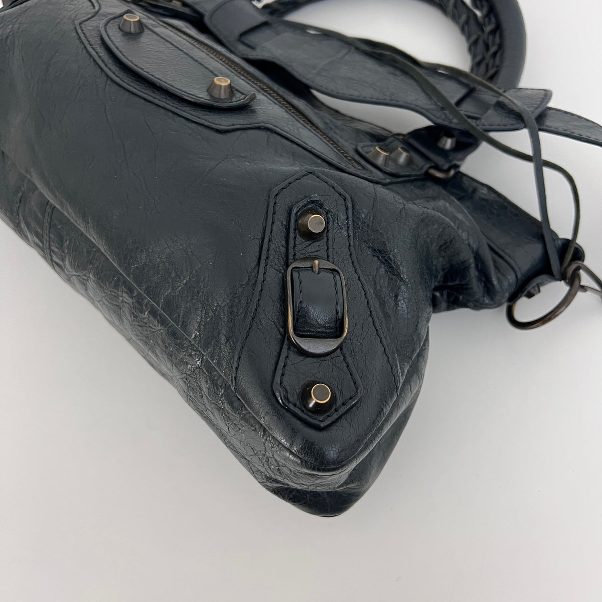 BALENCIAGA The First smooth black leather bag