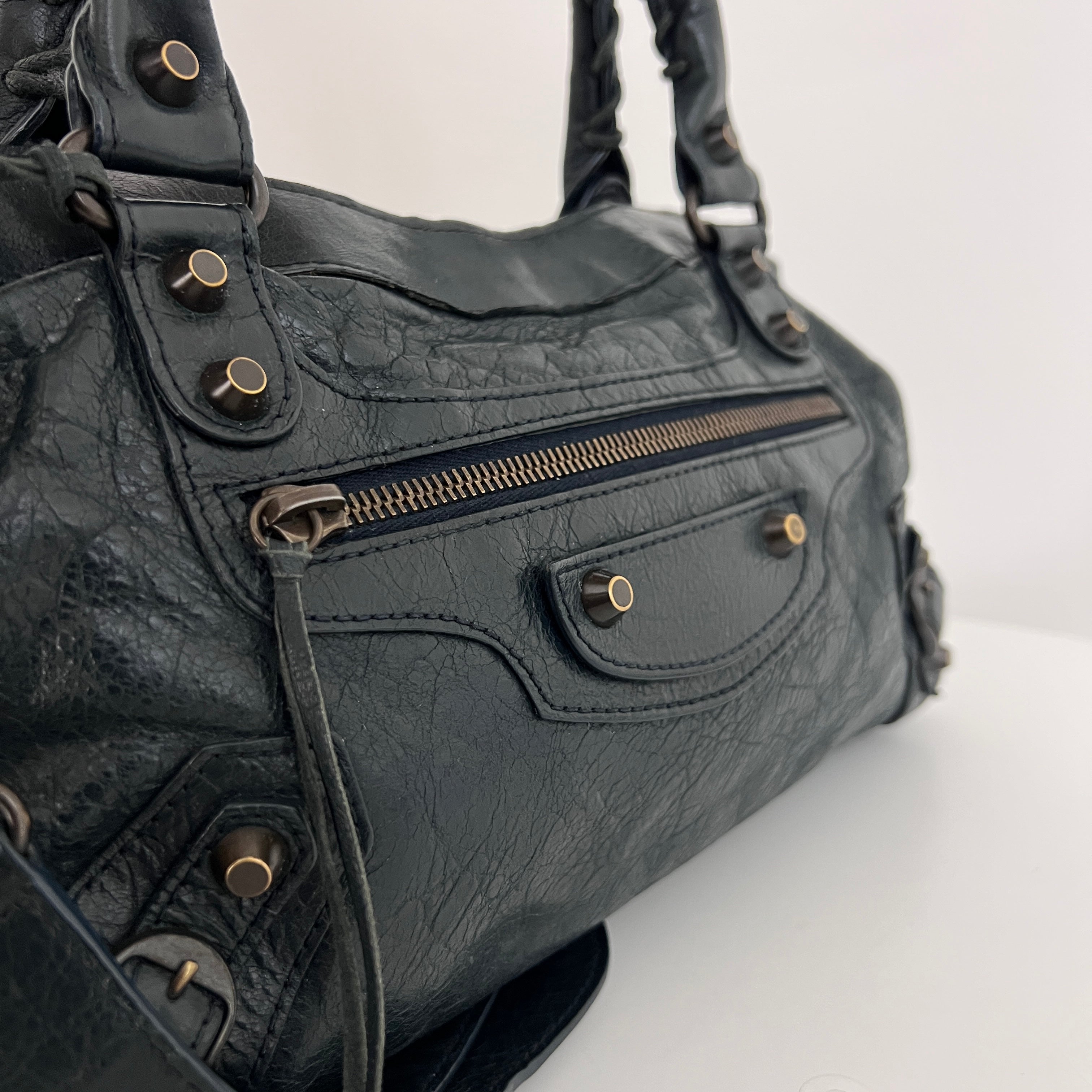 BALENCIAGA The First smooth black leather bag