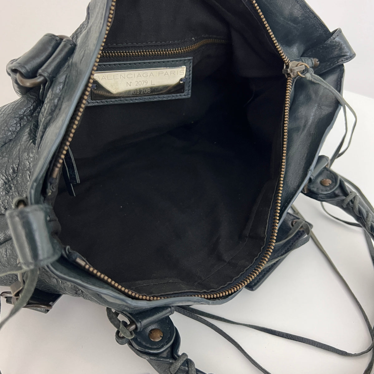 BALENCIAGA The First smooth black leather bag